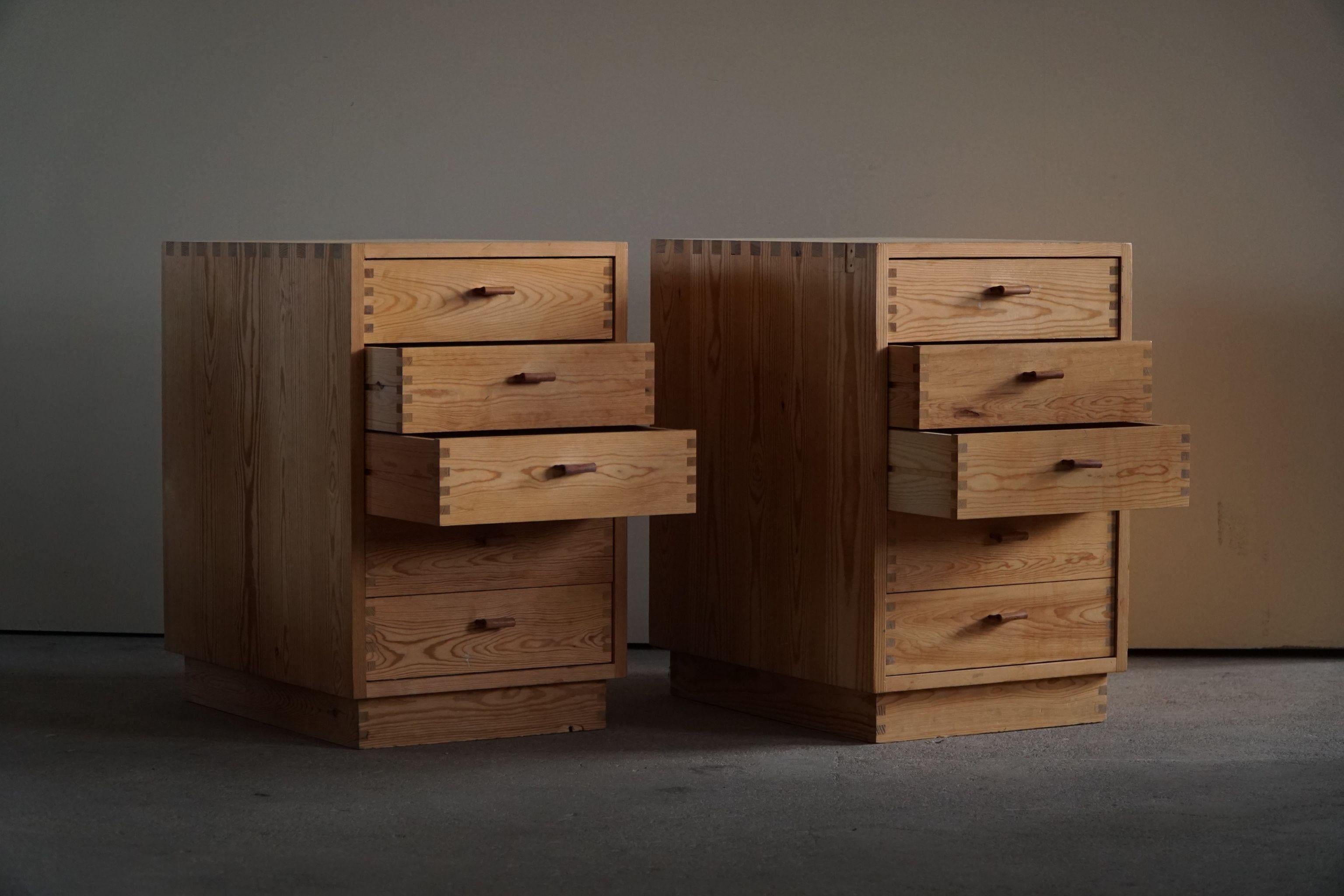 Pair of Chest of Drawers in Pine, Made by Danish Cabinetmaker, 1970s 5
