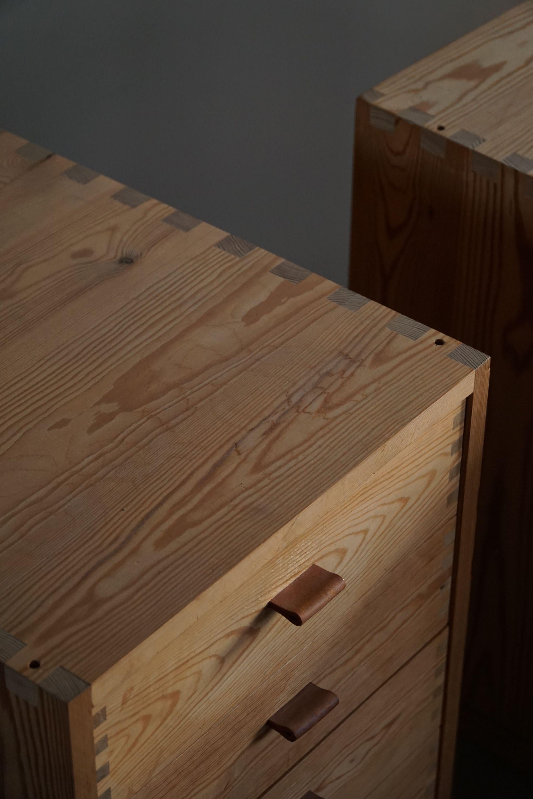 Pair of Chest of Drawers in Pine, Made by Danish Cabinetmaker, 1970s 9