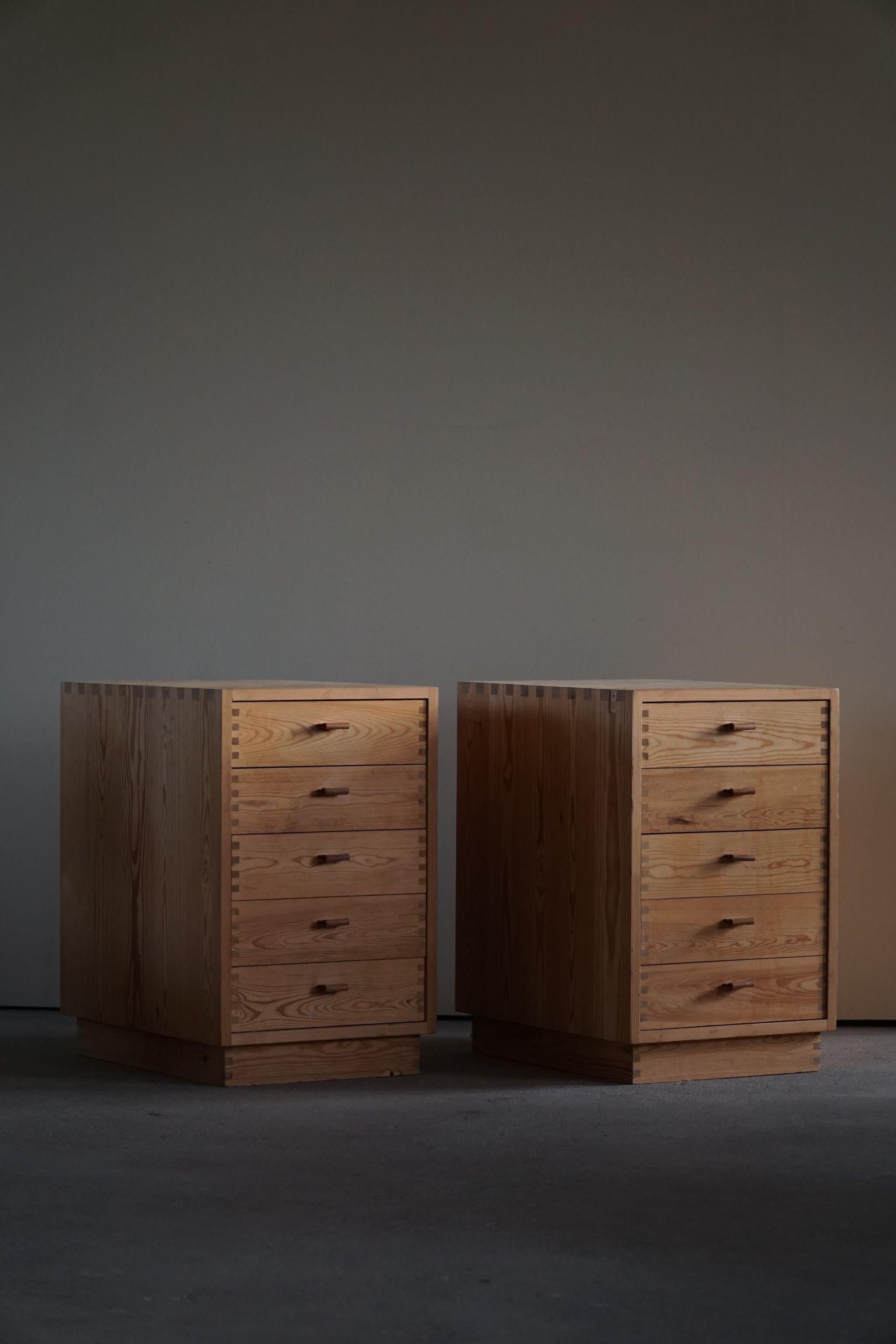 Pair of Chest of Drawers in Pine, Made by Danish Cabinetmaker, 1970s 10