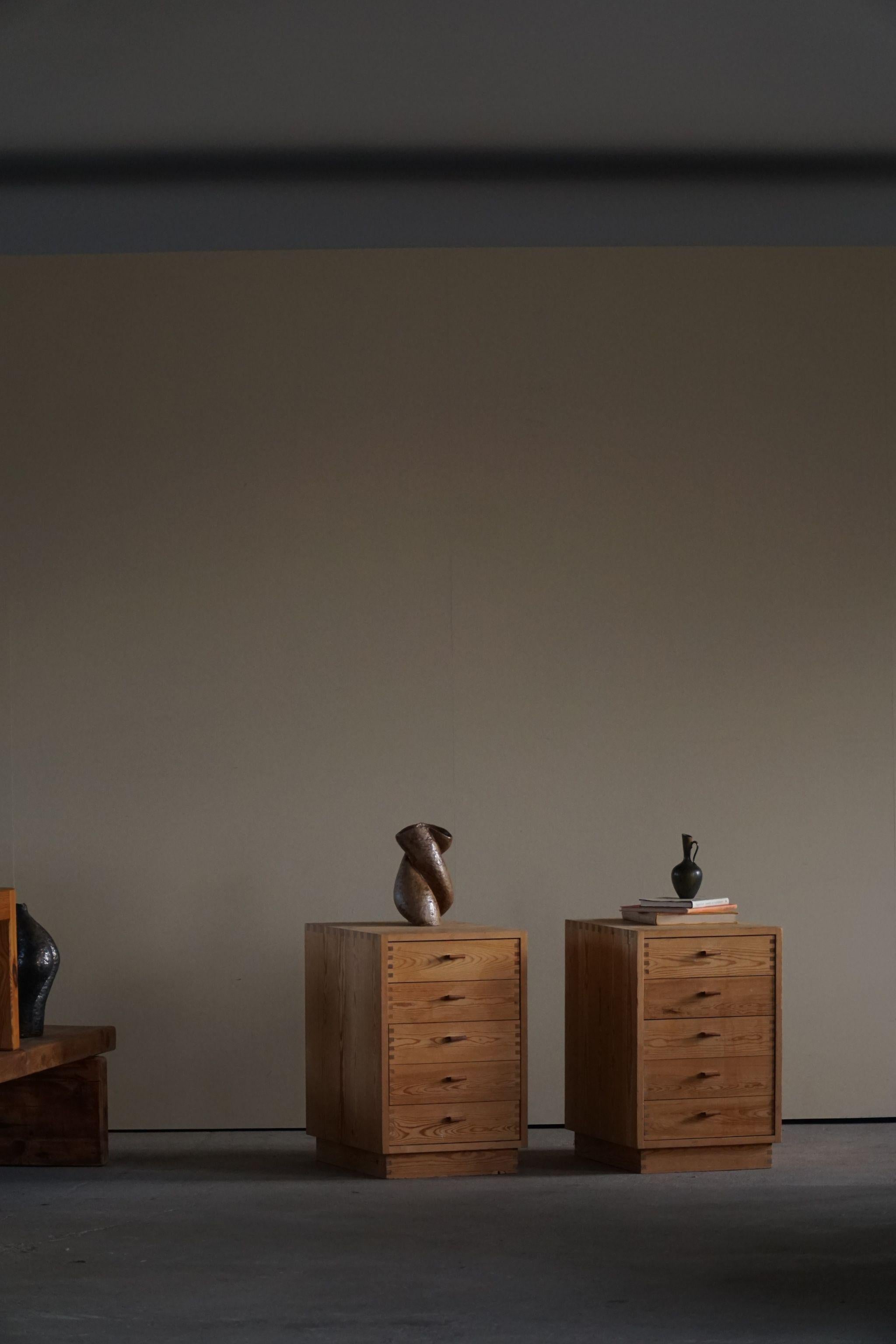 Pair of Chest of Drawers in Pine, Made by Danish Cabinetmaker, 1970s 4