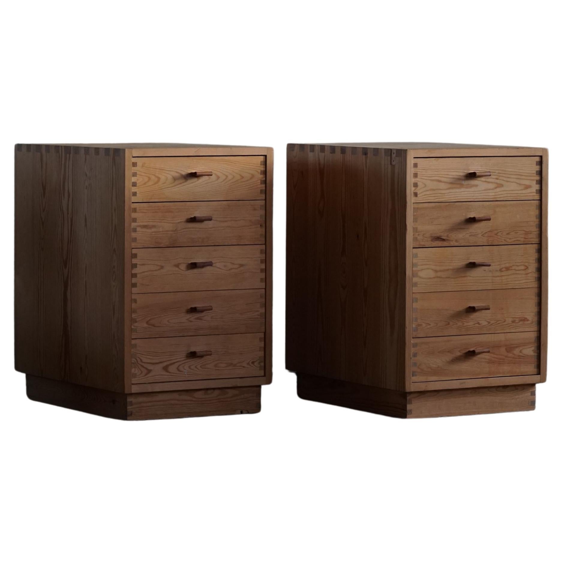 Pair of Chest of Drawers in Pine, Made by Danish Cabinetmaker, 1970s