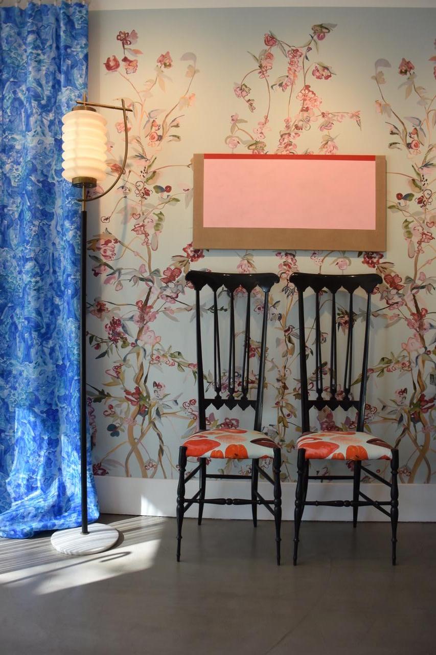 Mid-20th Century Pair of Chiavari Chairs Model Spada For Sale