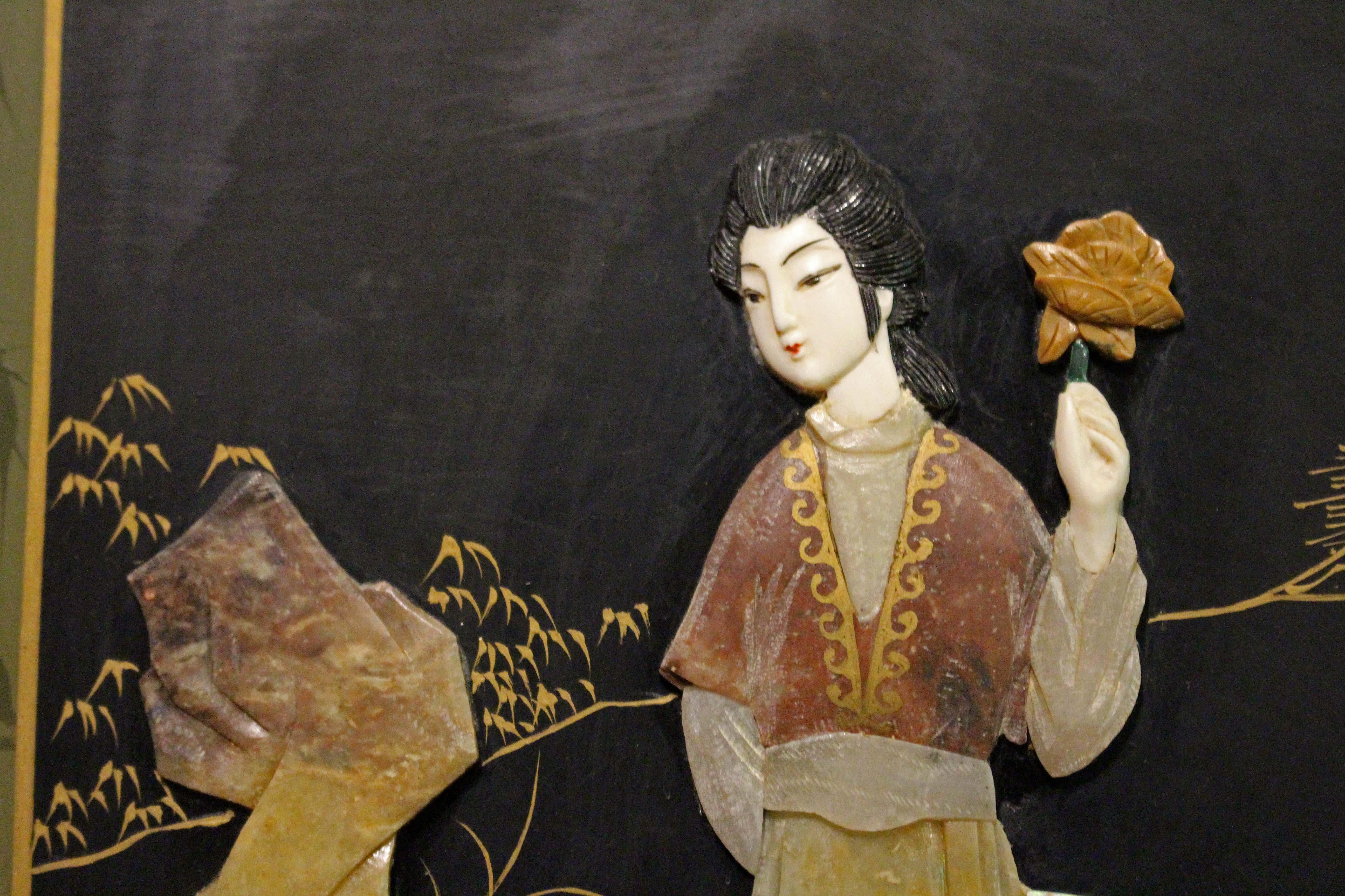 A Pair of Chinese Carved Stone Panels In Good Condition In Chapel Hill, NC