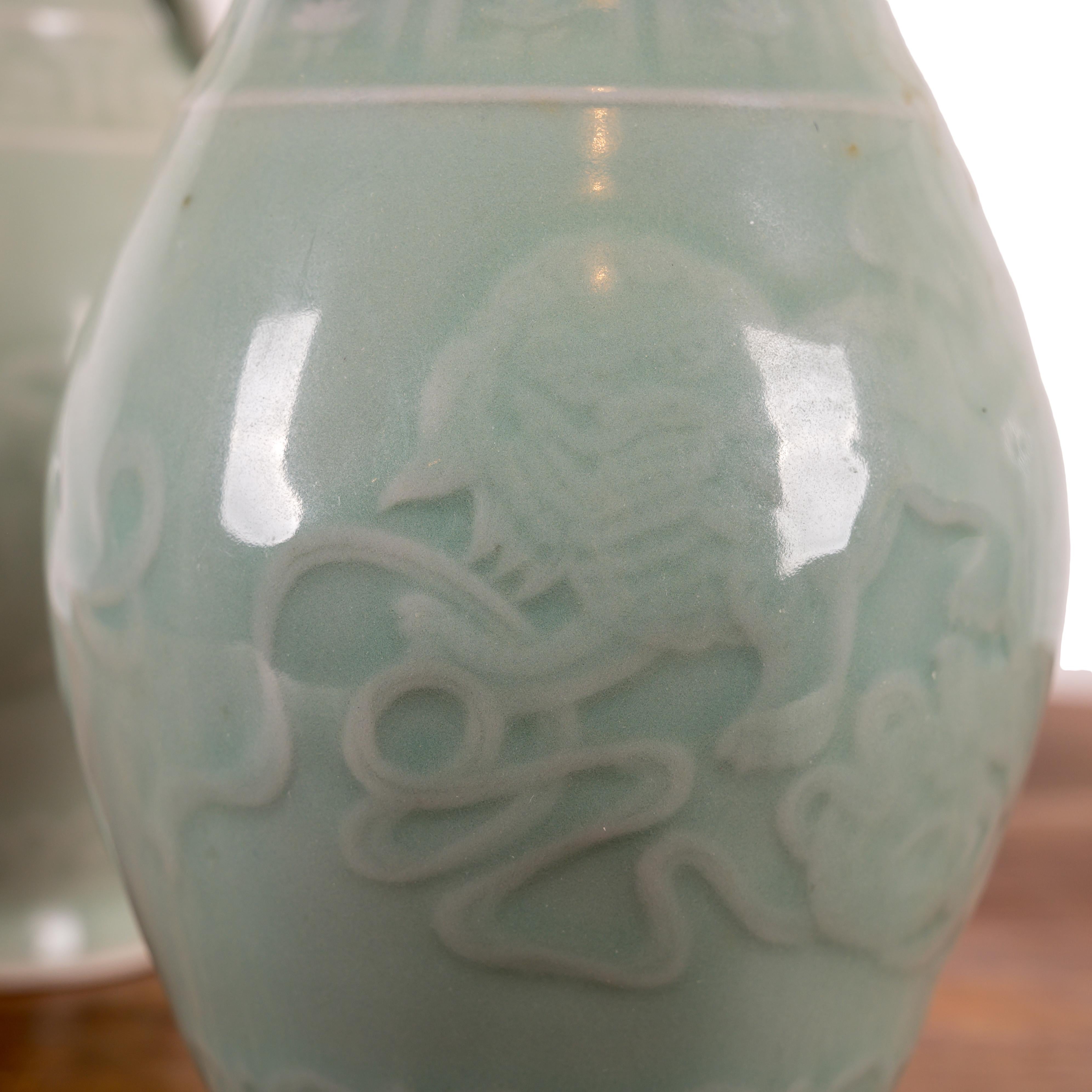 A Pair of Chinese Celadon Vases For Sale 2
