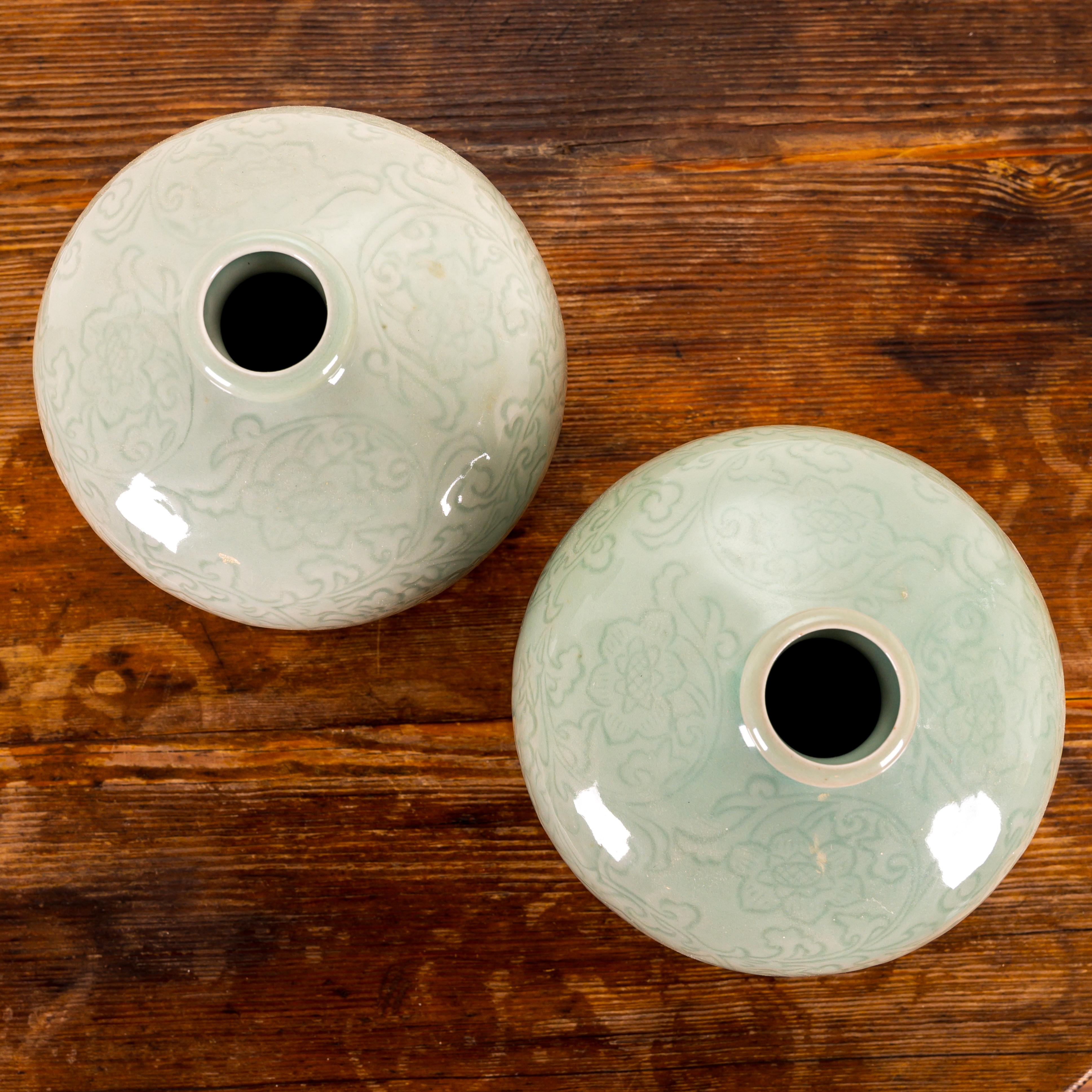 A Pair of Chinese Celadon Vases For Sale 5
