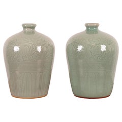 A Pair of Chinese Celadon Vases