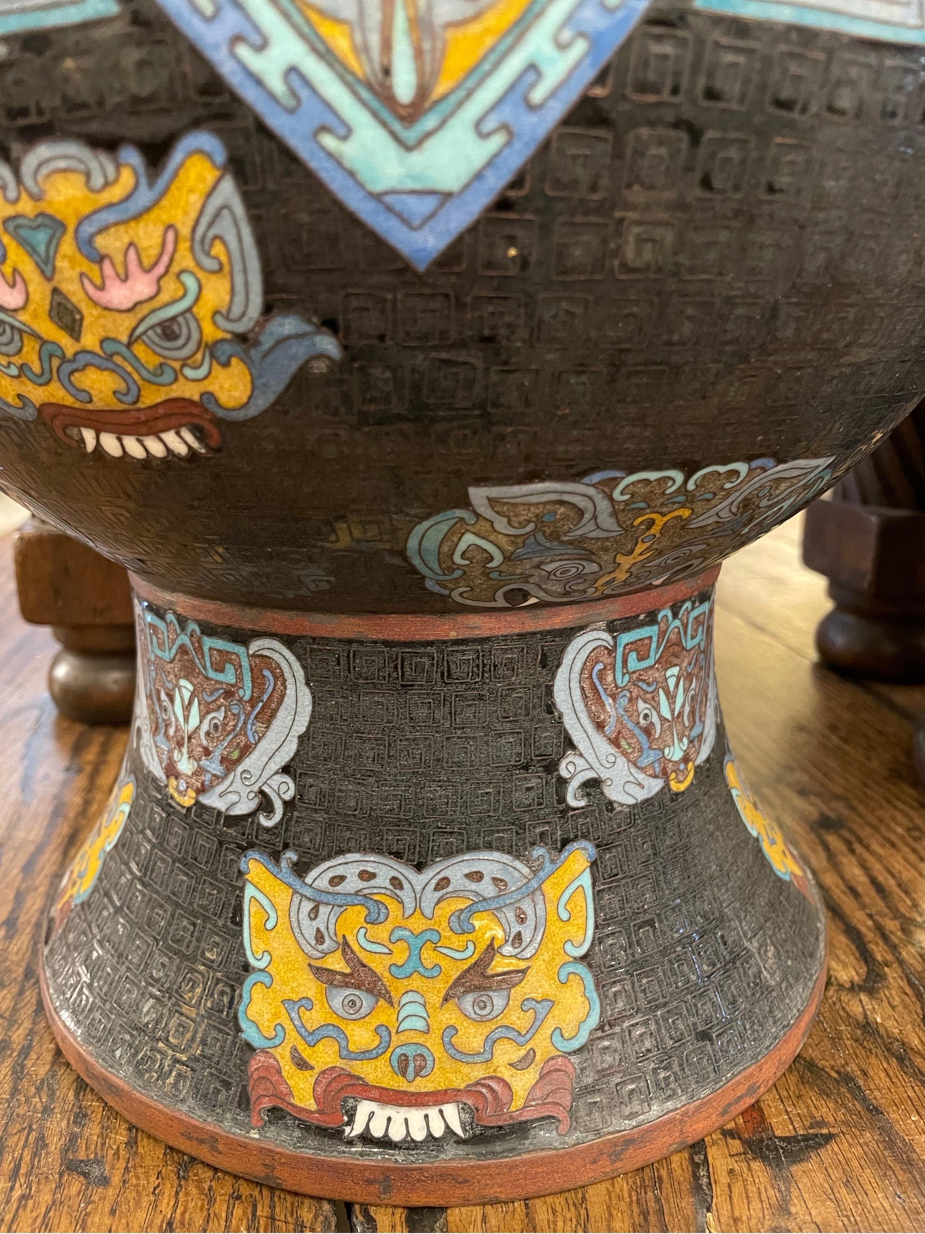 A Pair of Chinese Cloisonne Baluster Vases, Late 19th Century For Sale 2