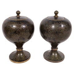 Pair of Chinese Cloisonne Enamel Jars and Covers, Early 20th Century