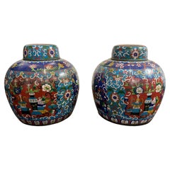 A Pair of Chinese Cloisonné Ginger Jars, Early 20th Century