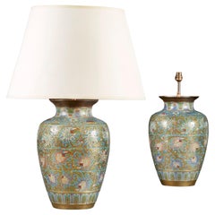 Antique Pair of Chinese Cloisonné Lamps