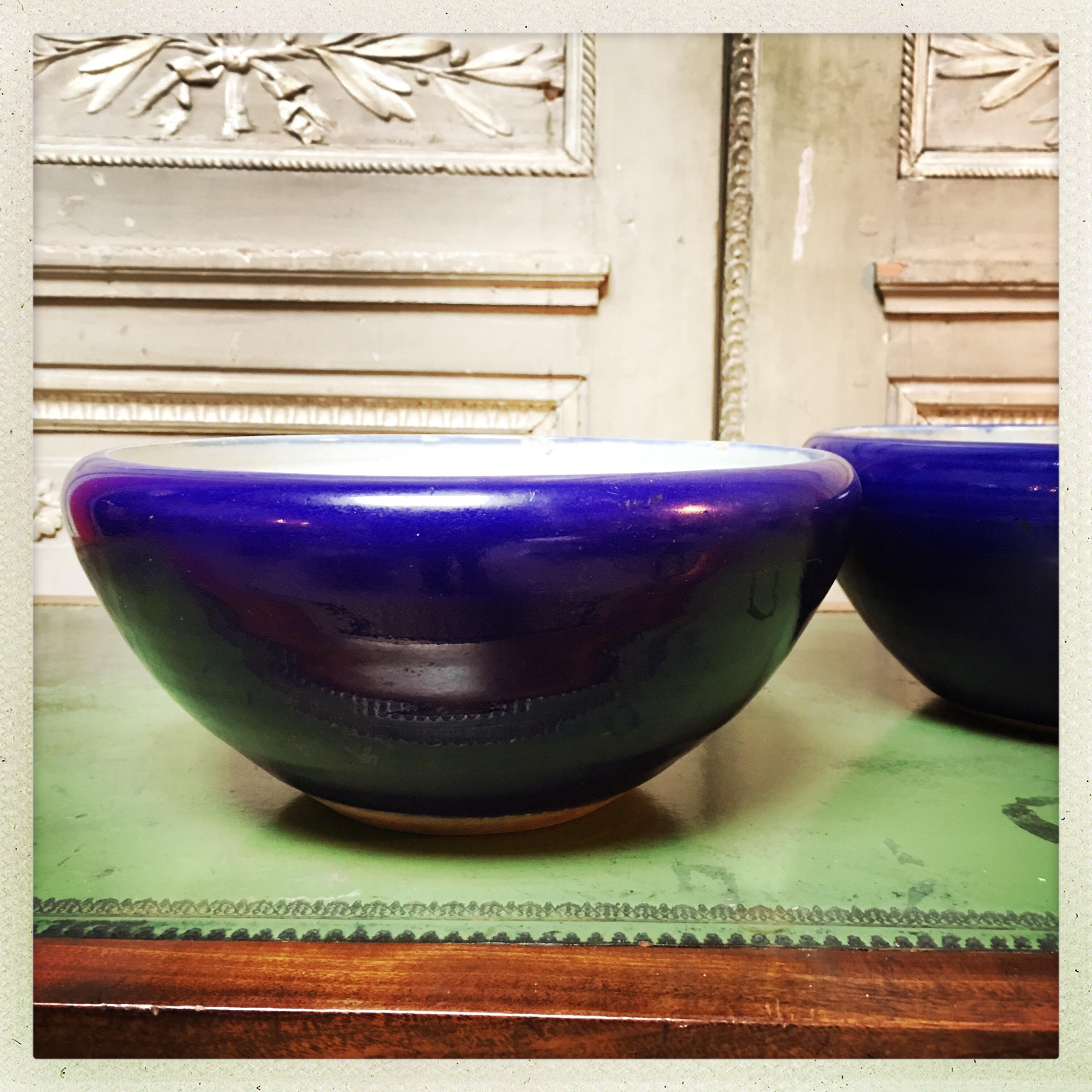 A pair of Chinese cobalt porcelain bowls.