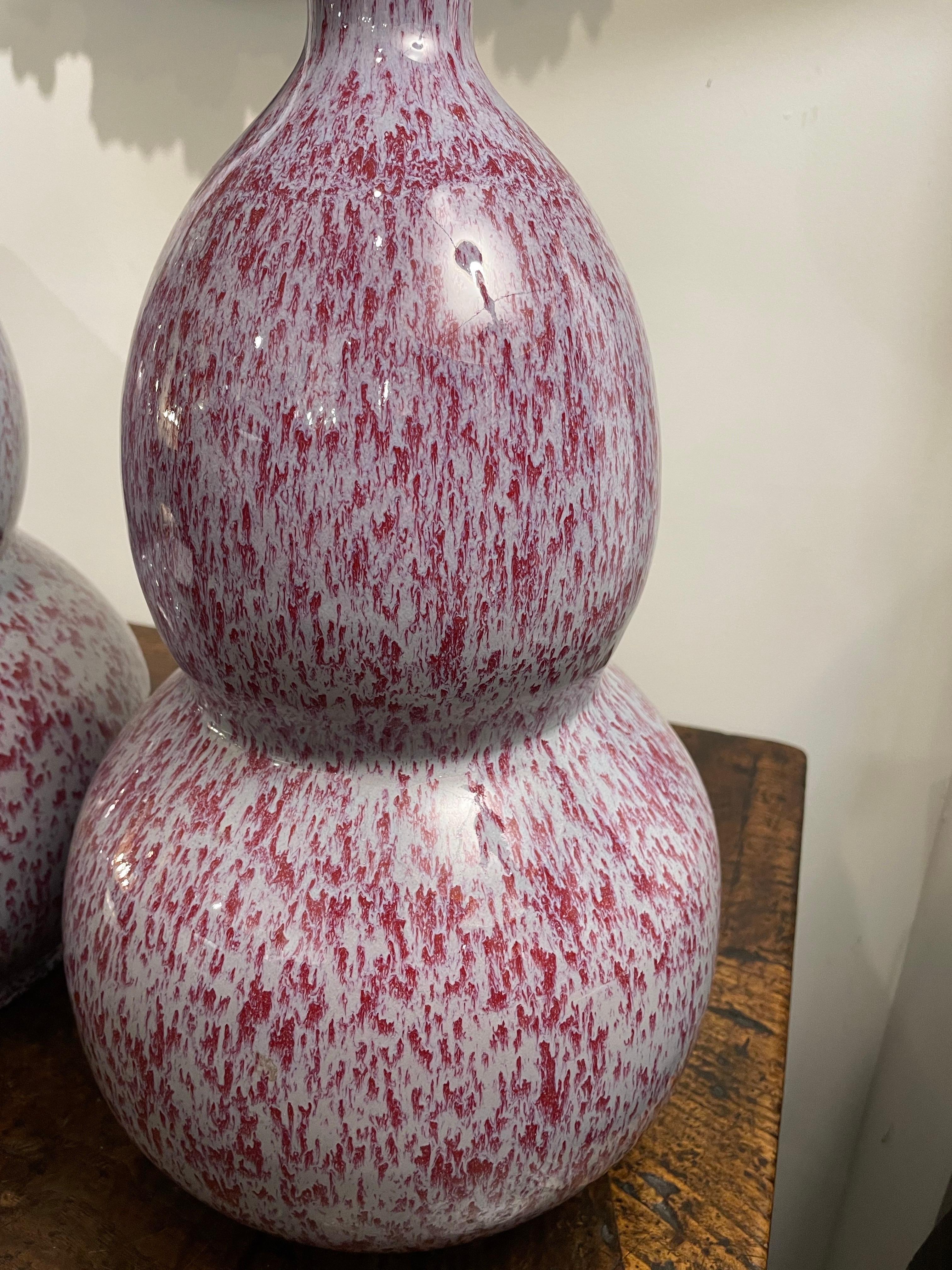 20ième siècle Paire de vases chinois à double bougie, fin du 20e siècle en vente
