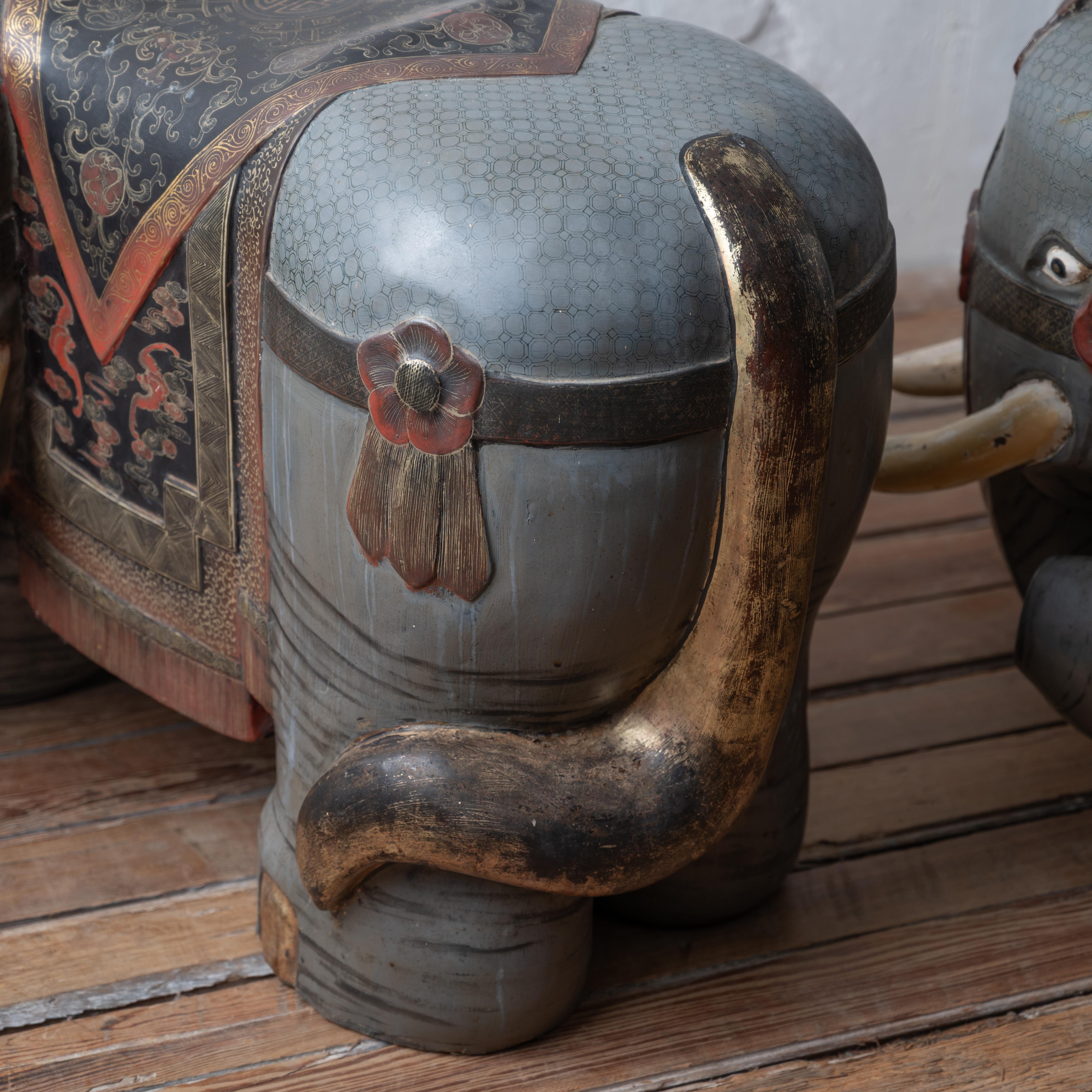 A Pair of Chinese Export Elephant Garden Stools For Sale 7
