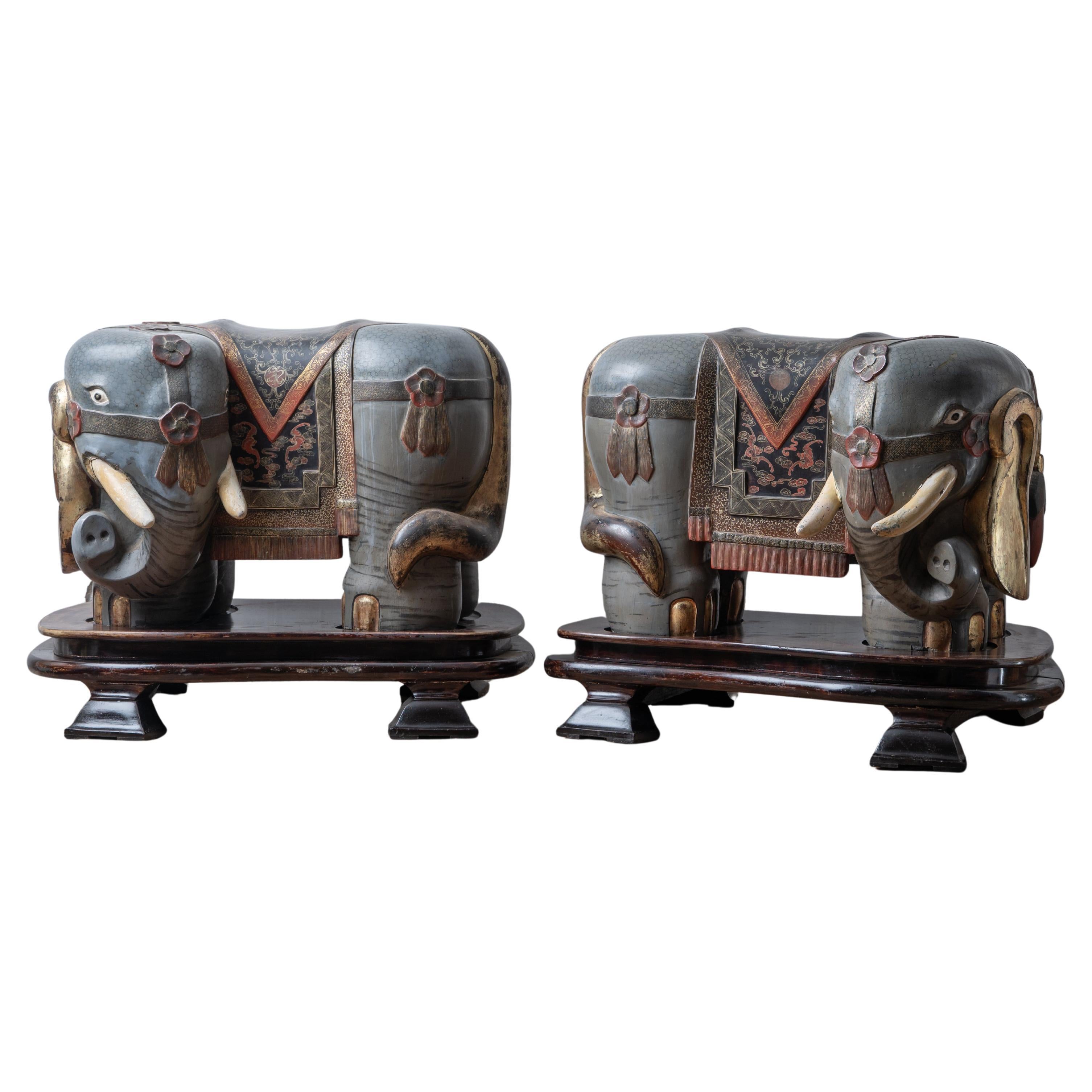 A Pair of Chinese Export Elephant Garden Stools For Sale