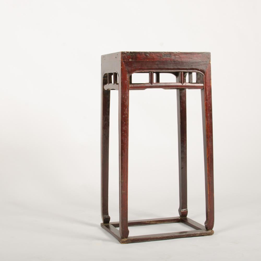Early 20th Century Pair of Chinese Hardwood Tall Side Tables/Pedestals, circa 1900