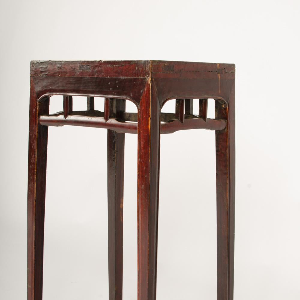 Pair of Chinese Hardwood Tall Side Tables/Pedestals, circa 1900 2