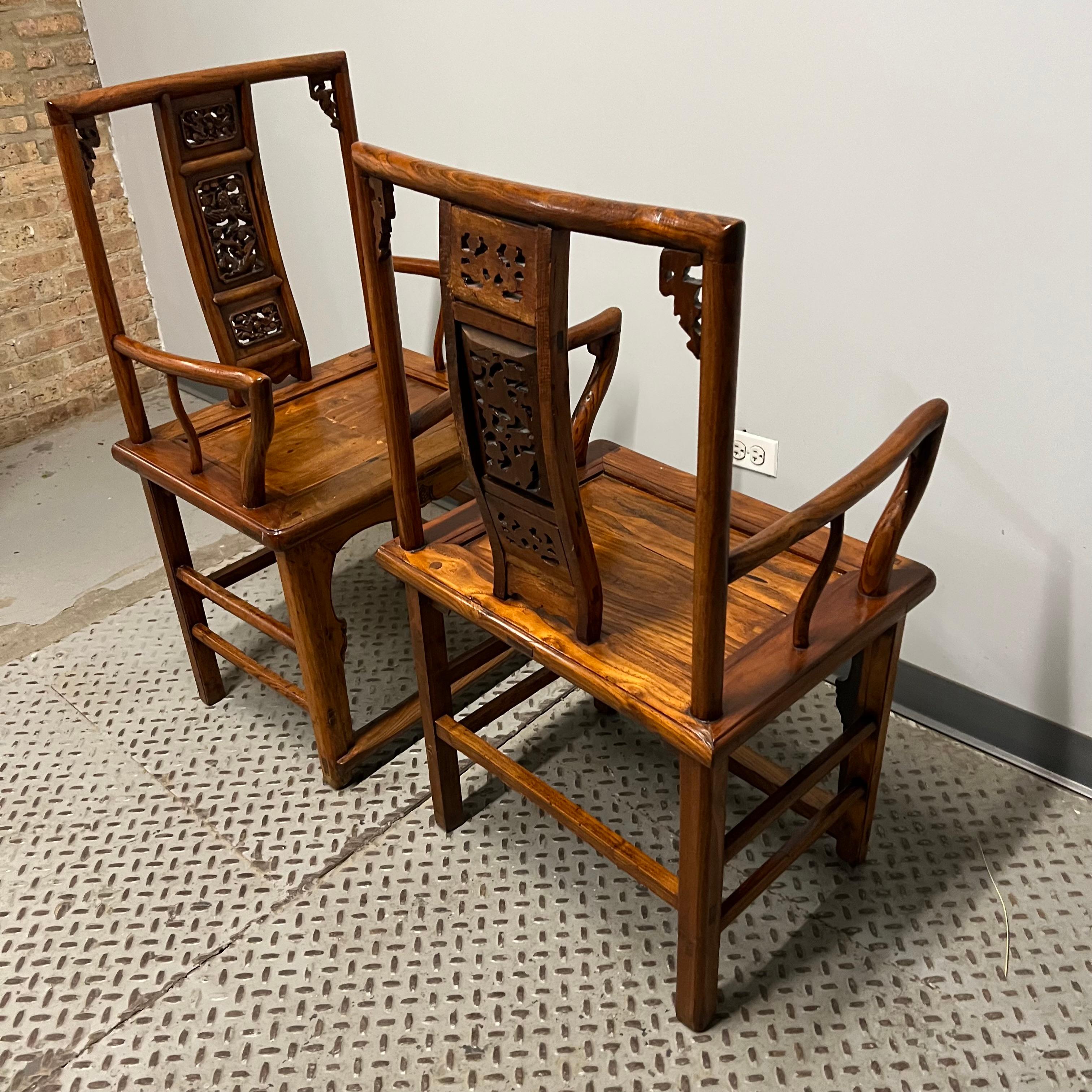 A Pair of Chinese Huanghuali Official's Chairs For Sale 4
