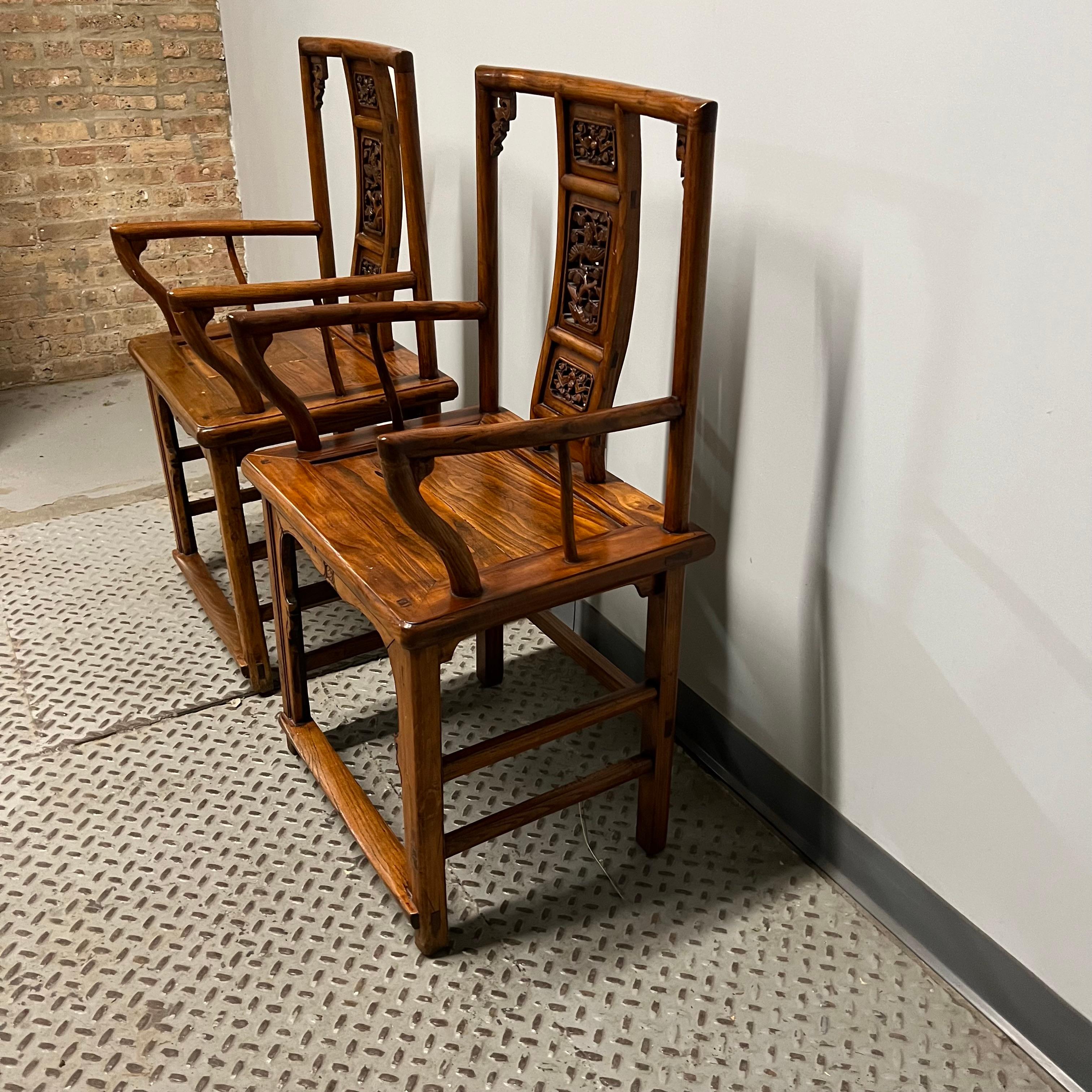 A Pair of Chinese Huanghuali Official's Chairs For Sale 1