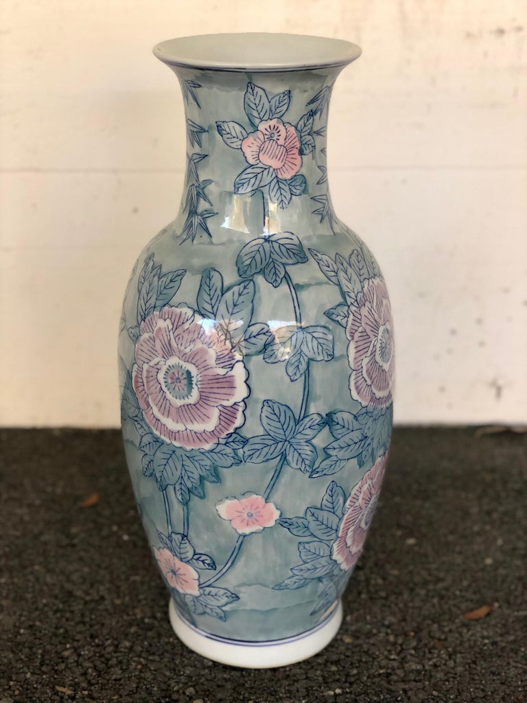 Pair of Chinese Large Flower Vases For Sale at 1stdibs