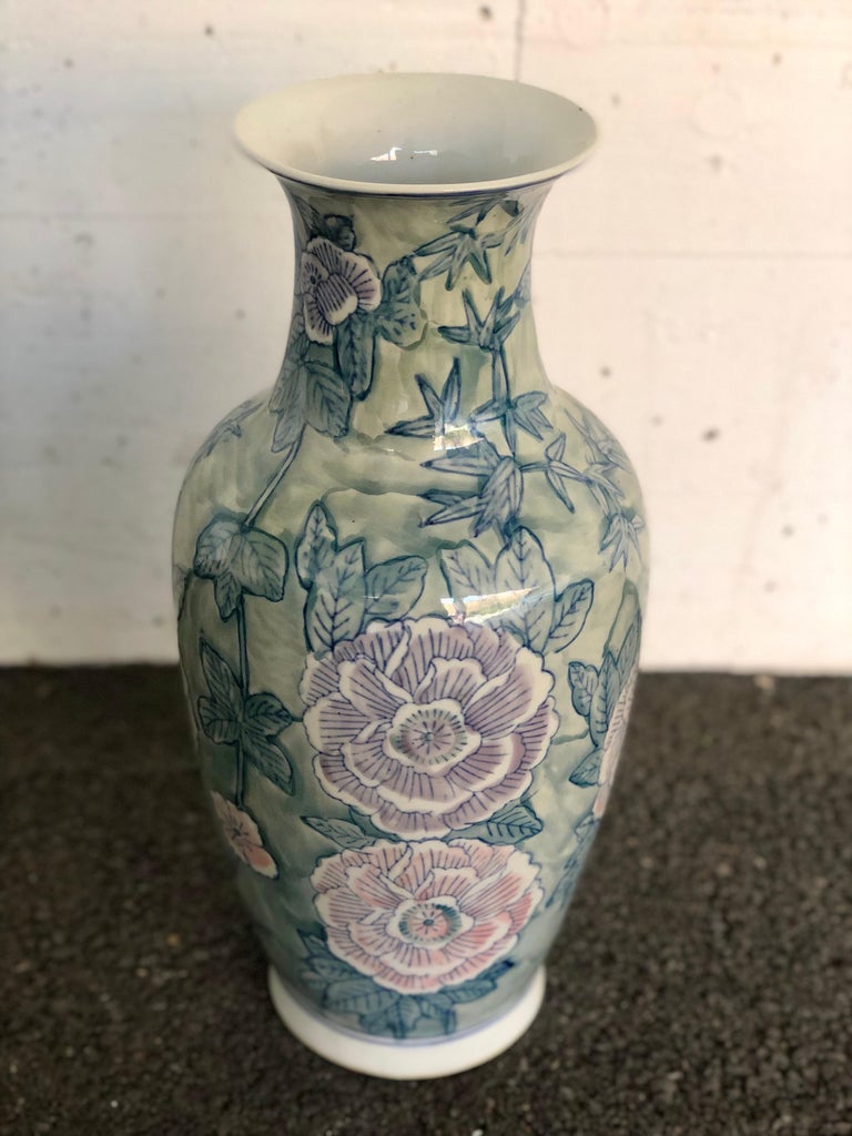 Pair of Chinese Large Flower Vases For Sale at 1stdibs