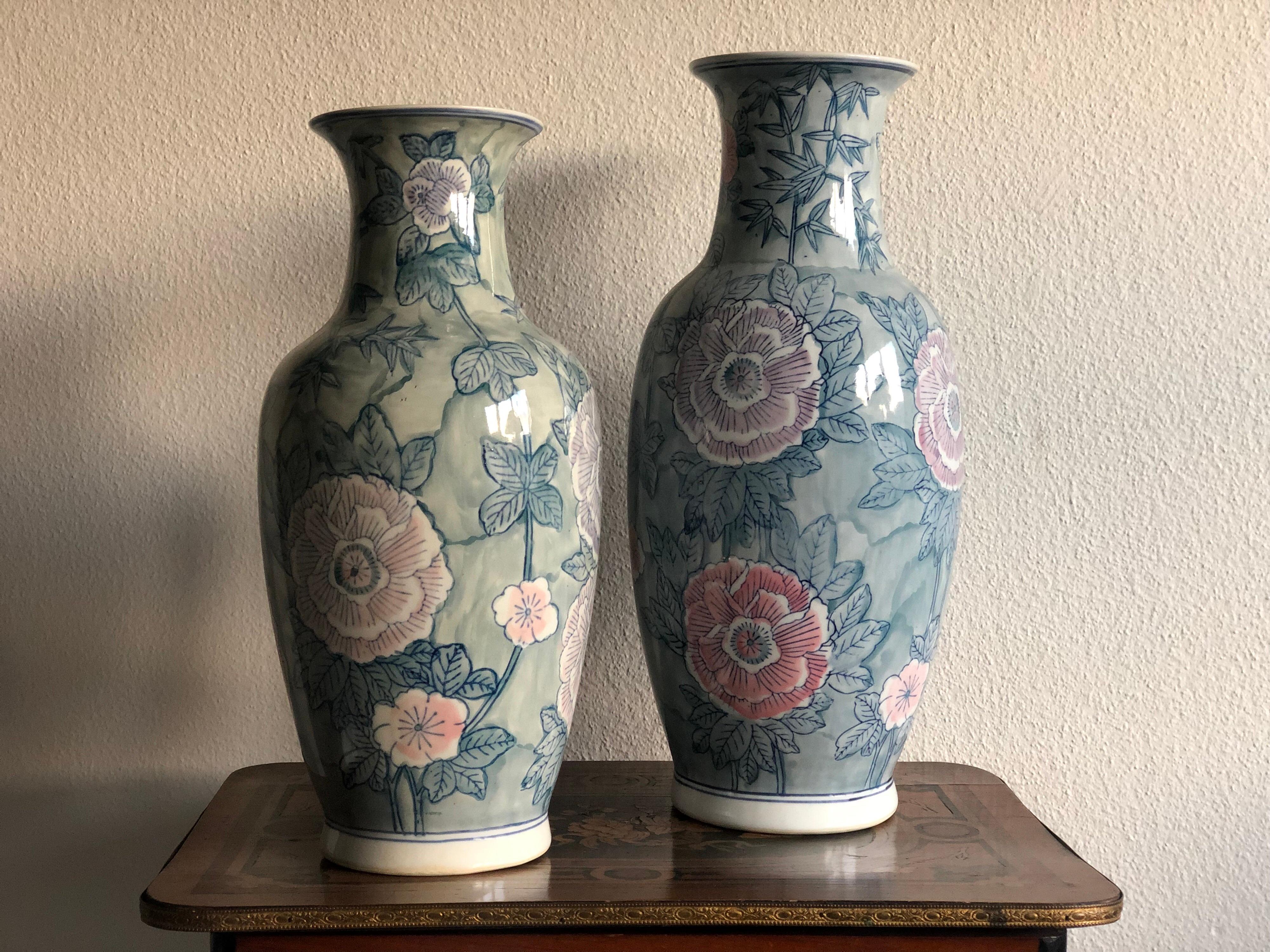 Pair of Chinese Large Flower Vases ON SALE  3