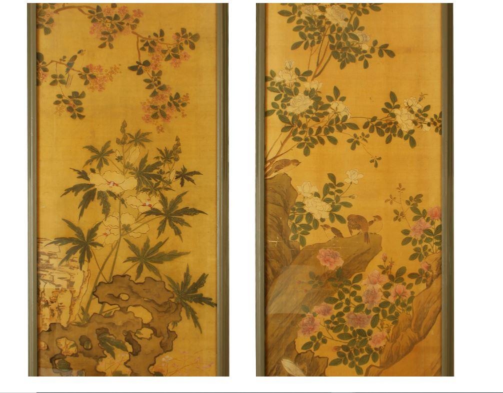 Pair of Chinese Paintings on Silk In Good Condition In Locust Valley, NY