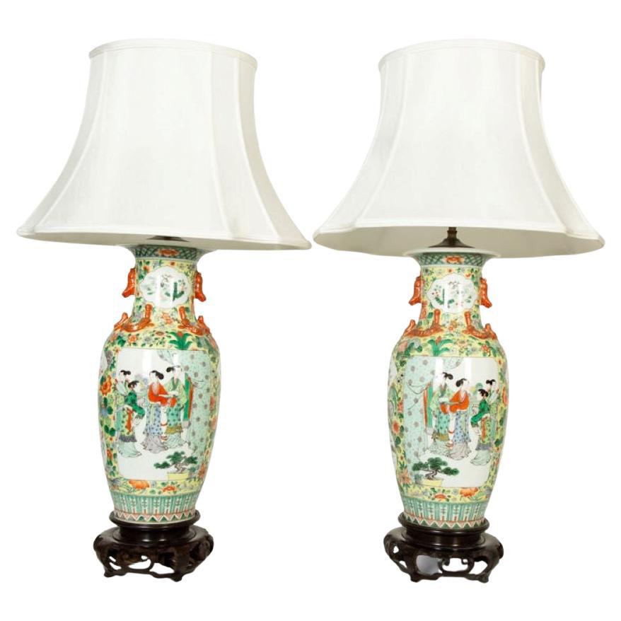 Pair of Chinese Porcelain Vases Mounted as Lamps