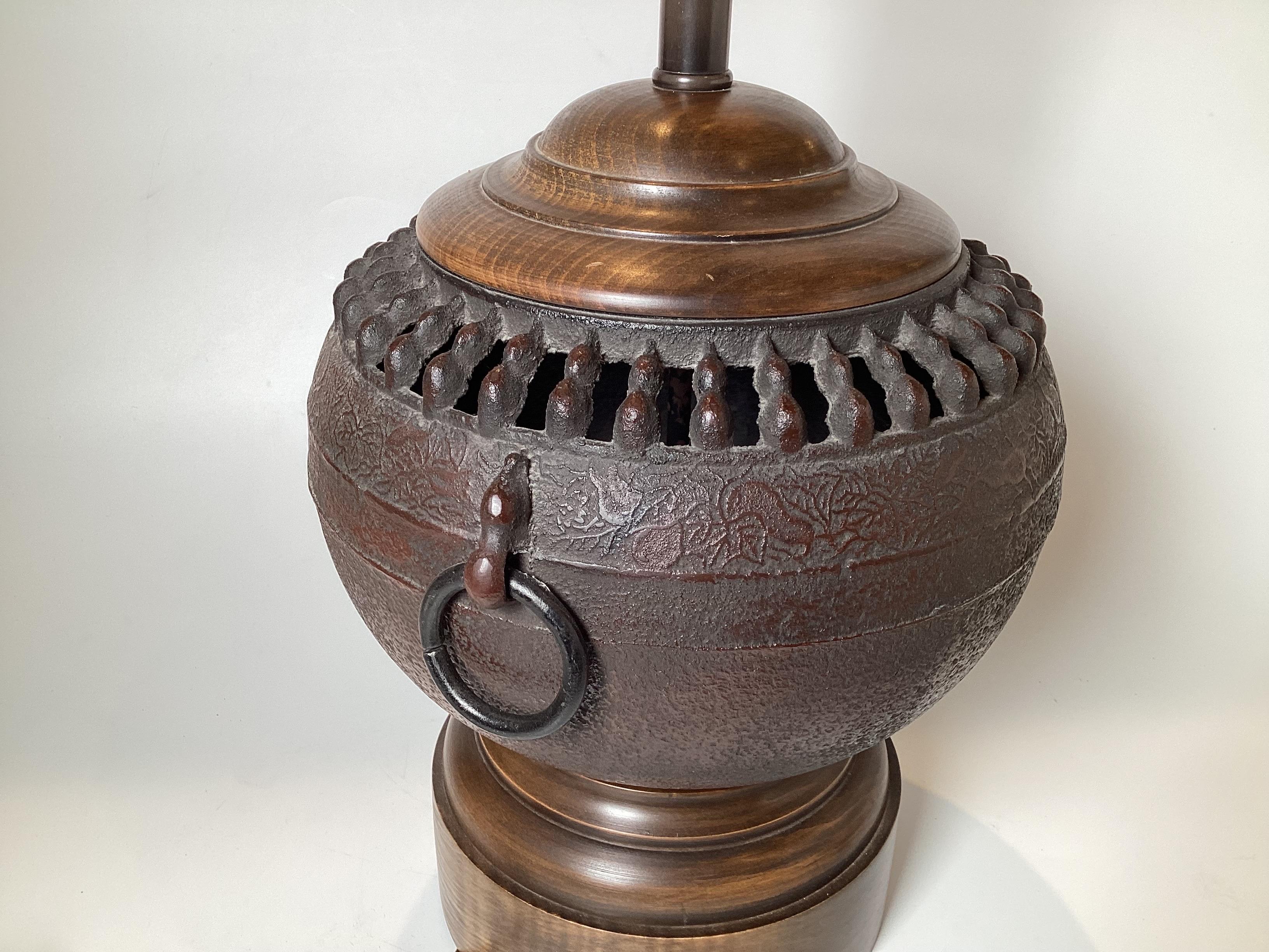 A Pair Of Chinese Style Bronze Urn Lamps For Sale 1