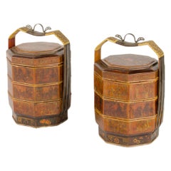 A pair of Chinese Wedding or Picnic Baskets Nineteenth Century