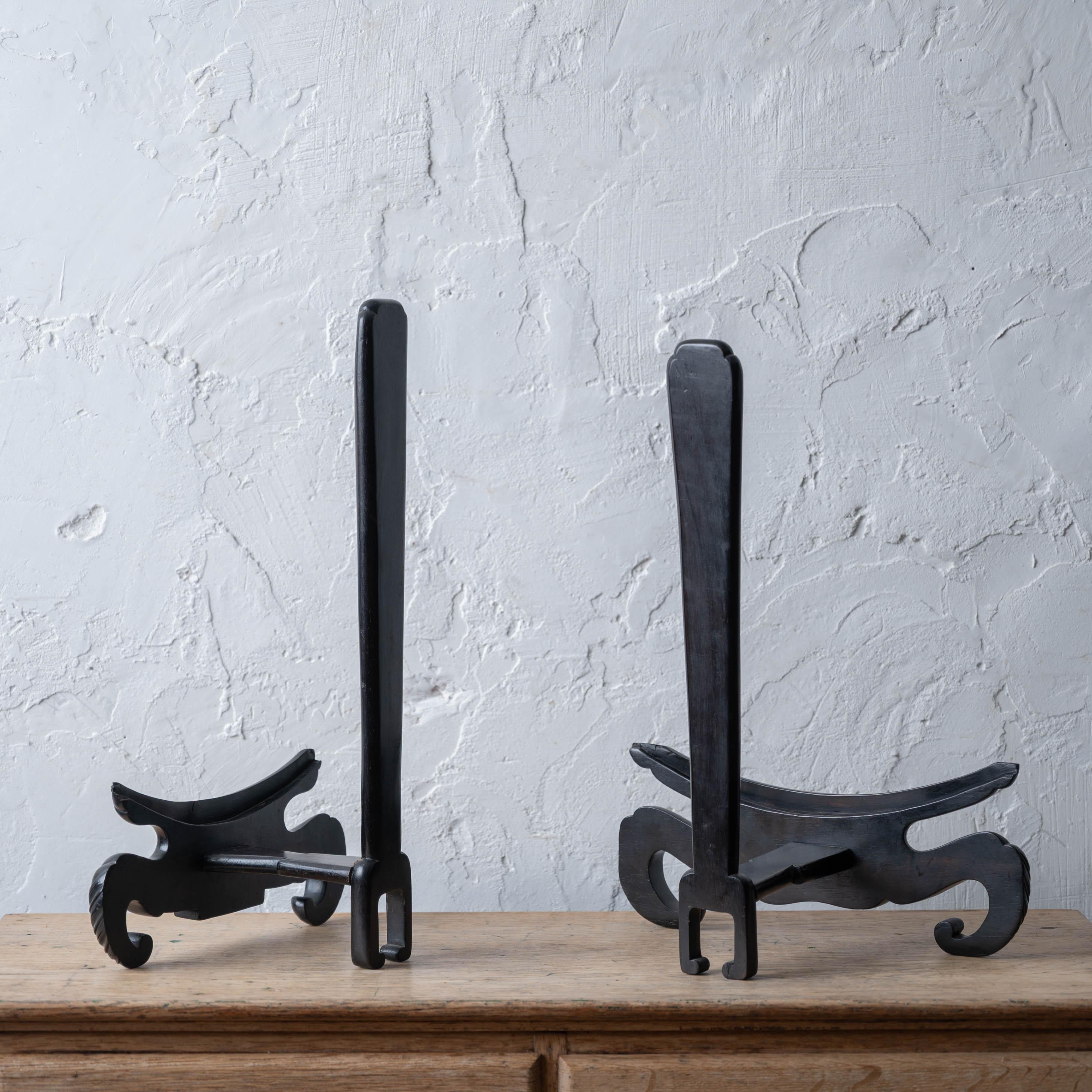 Pareja de percheros chinos Zitan, Siglo XIX en venta 3