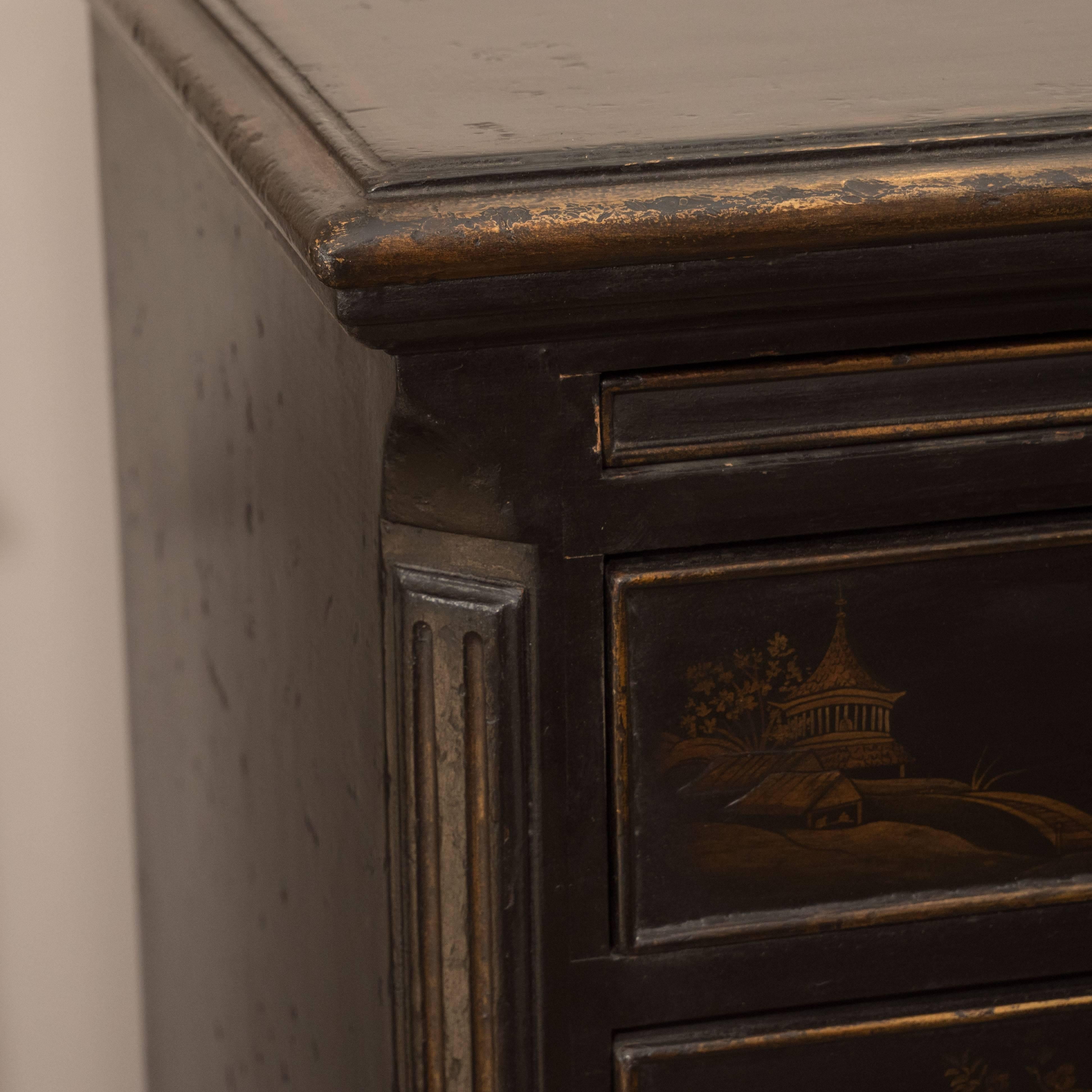 English Pair of Chinoiserie Painted Chests