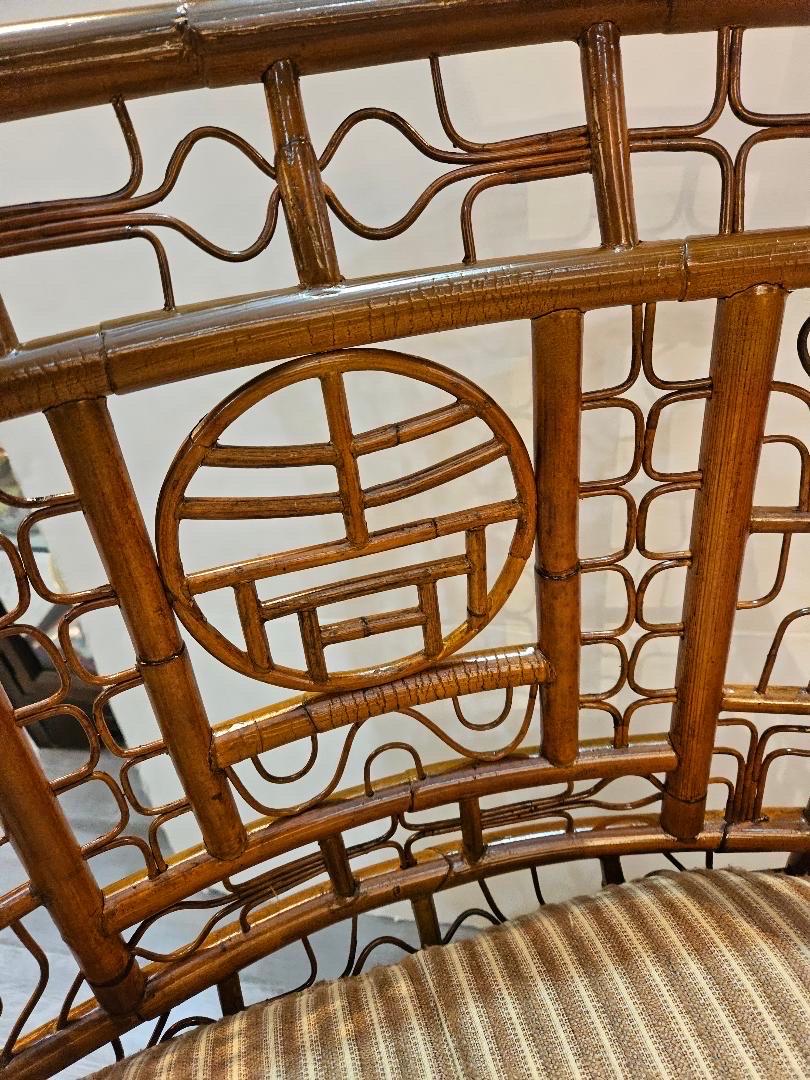 A Pair of Chinoiserie Style Bamboo Armchairs, Mid 20th Century 1