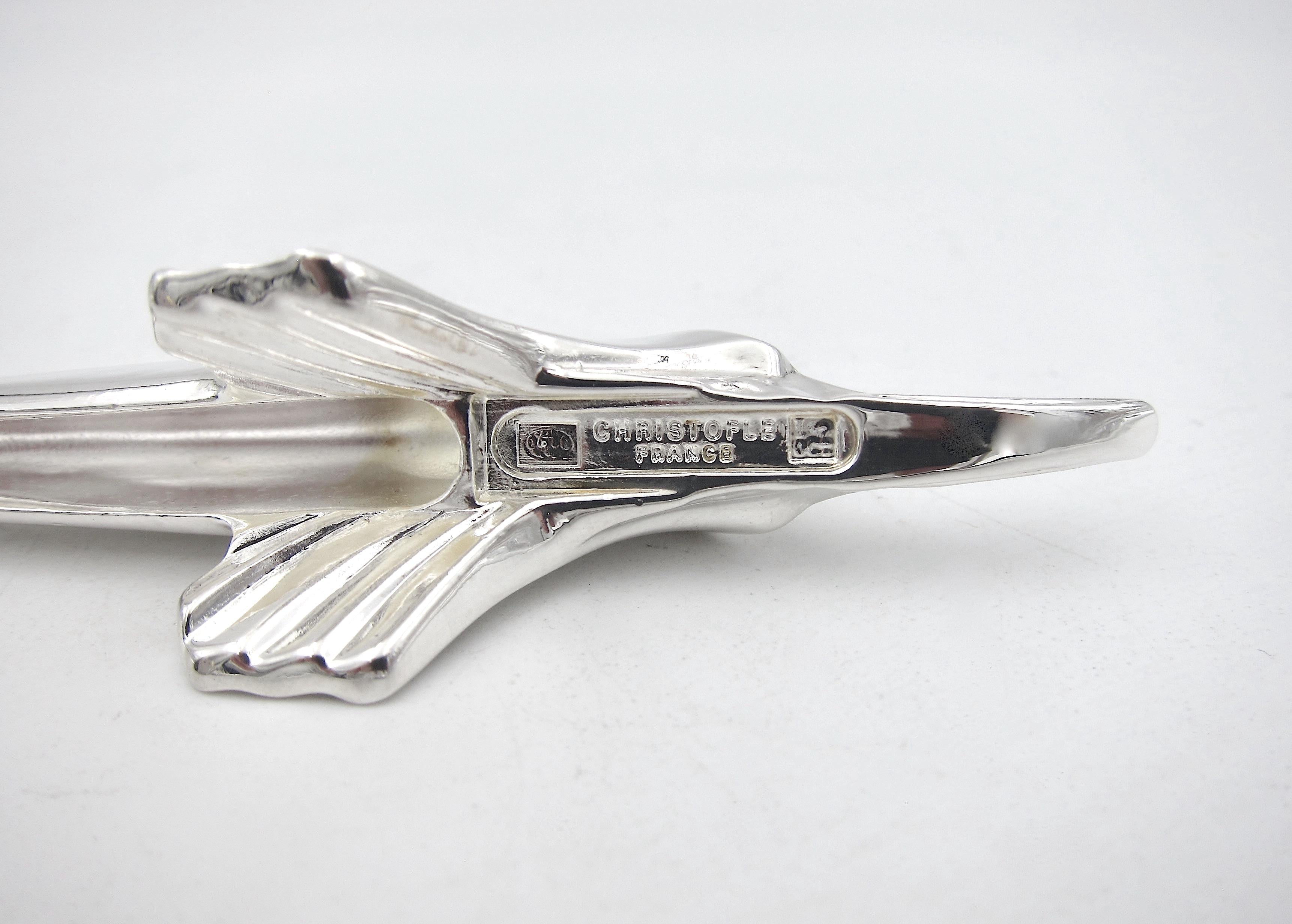 Pair of Christofle Art Deco Style Knife Rests in Silver Plate 1