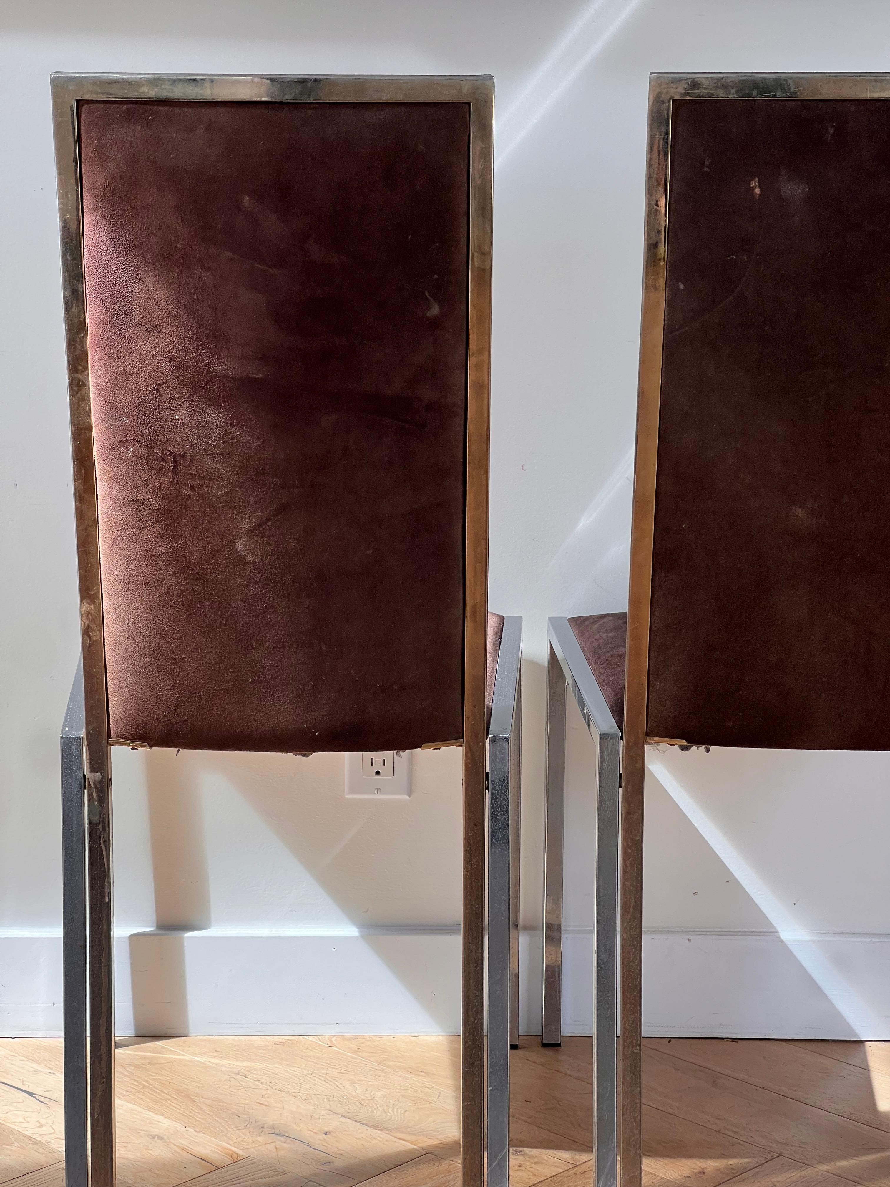 A pair of chrome and suede chairs attr Milo Baughman, circa 1970 5