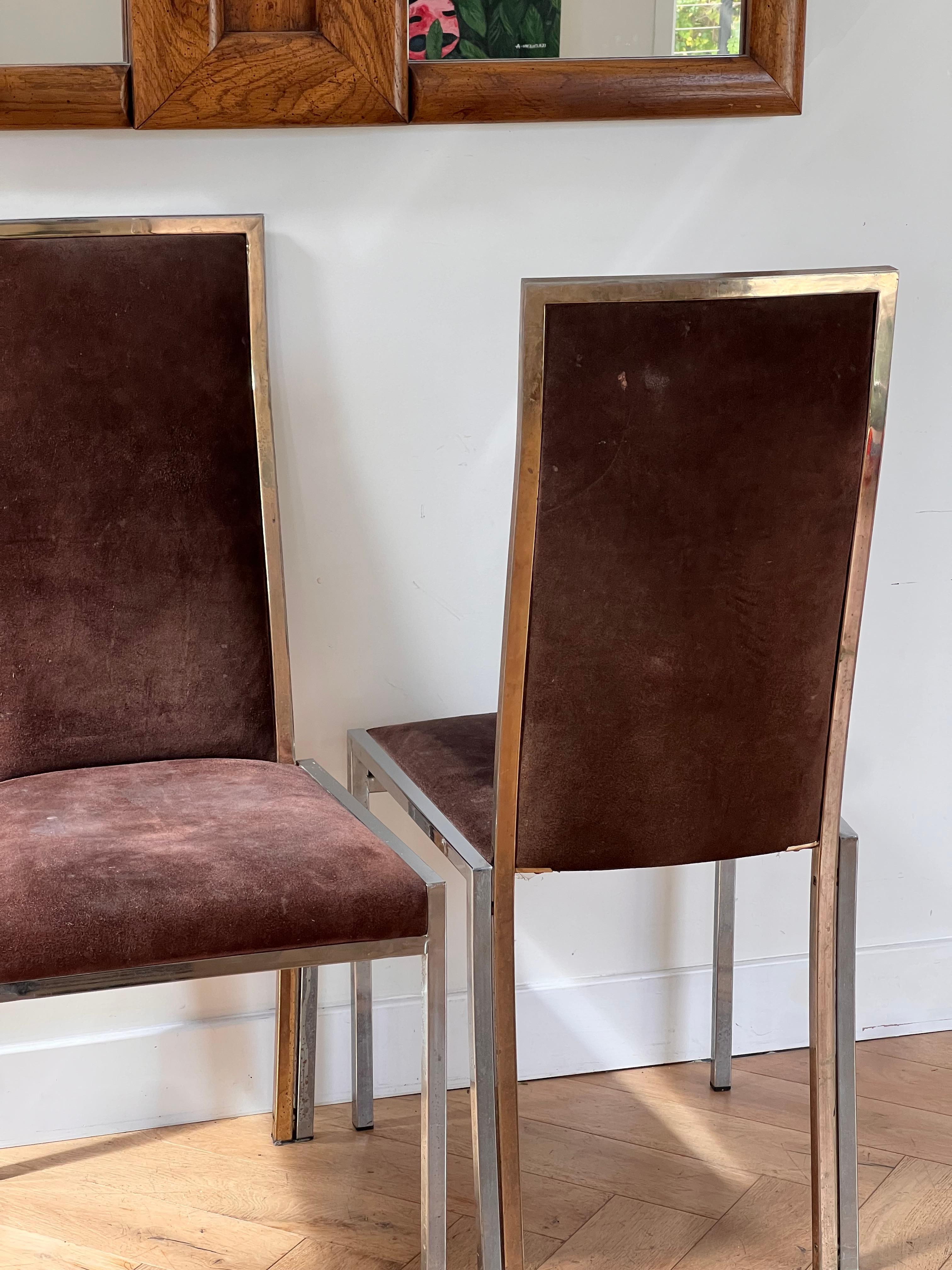 A pair of chrome and suede chairs attr Milo Baughman, circa 1970 6