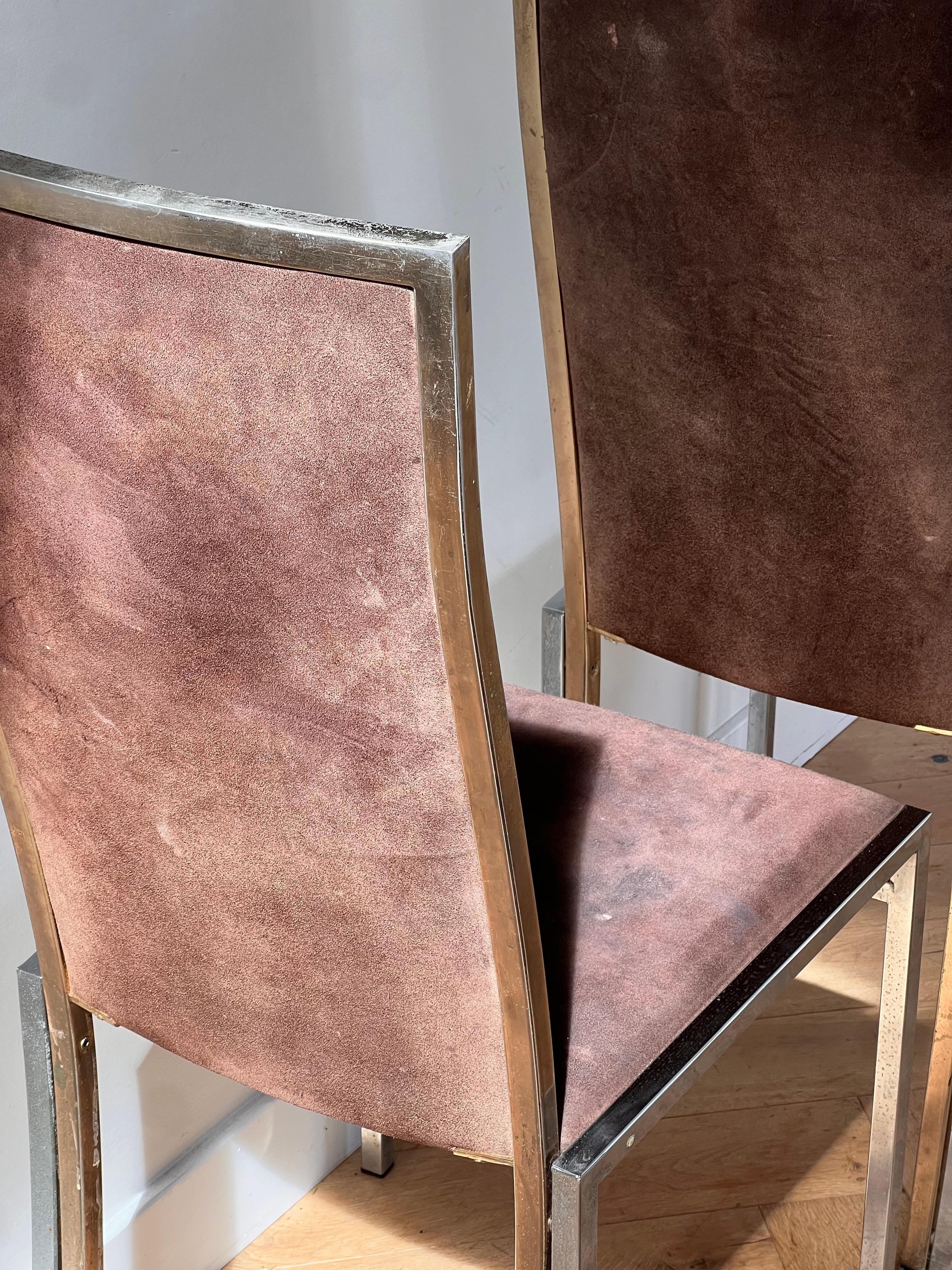A pair of chrome and suede chairs attr Milo Baughman, circa 1970 10