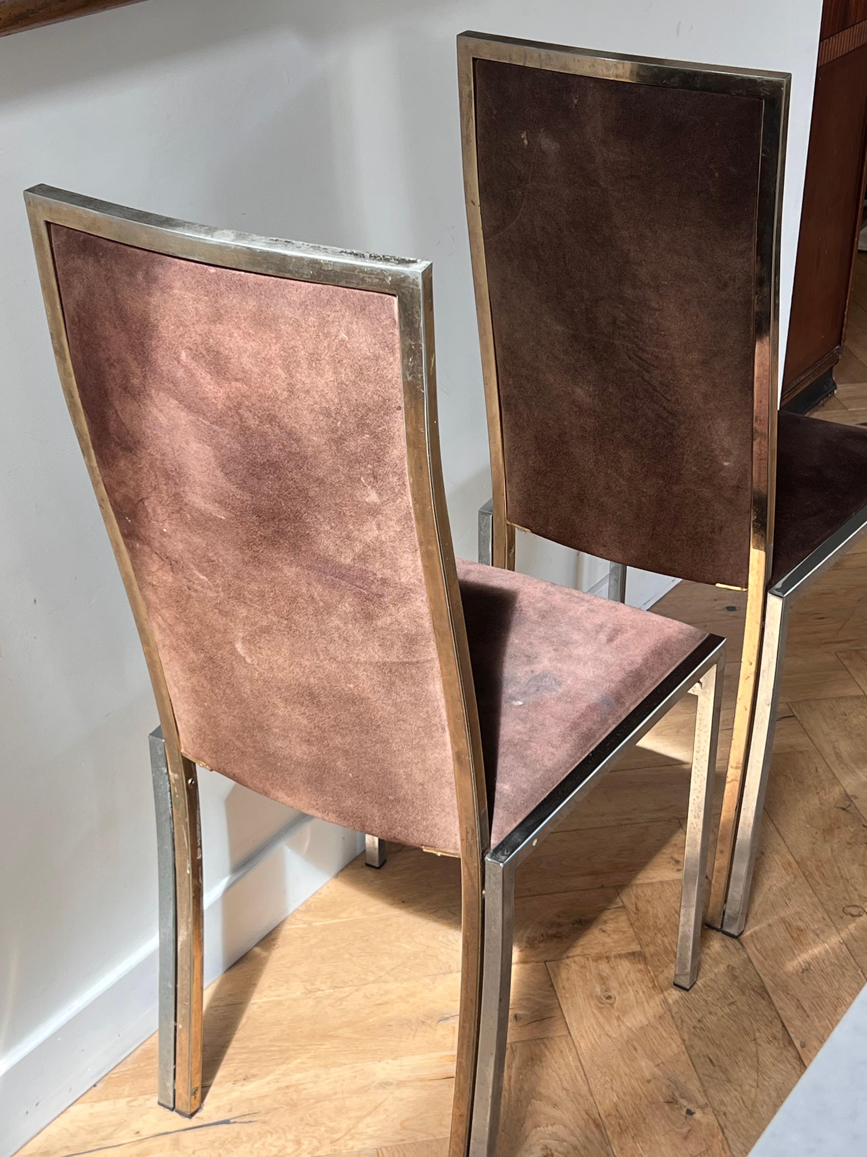 A pair of chrome and suede chairs attr Milo Baughman, circa 1970 2