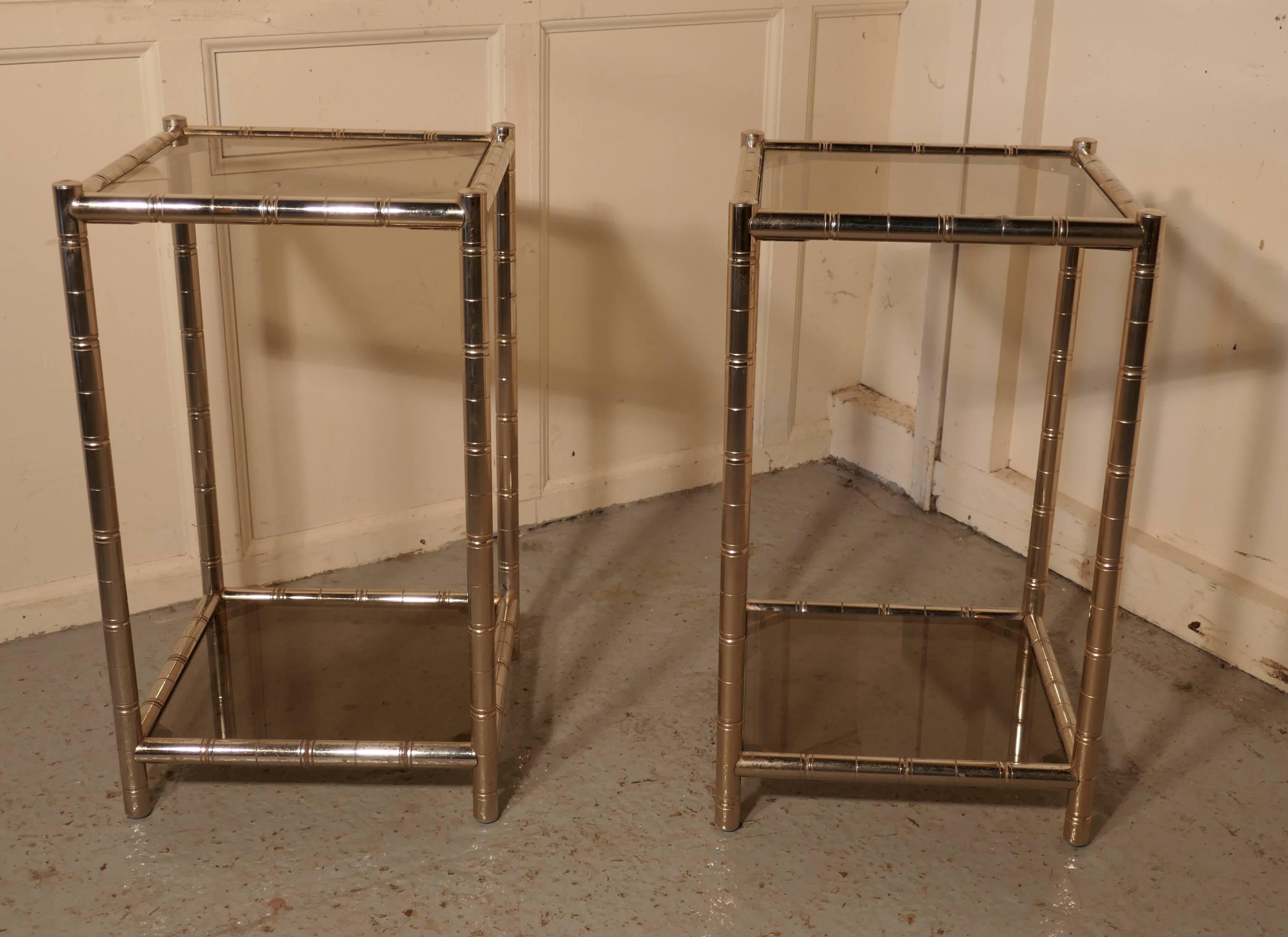 Pair of Chrome Art Deco Occasional Tables or Bedside Tables 2