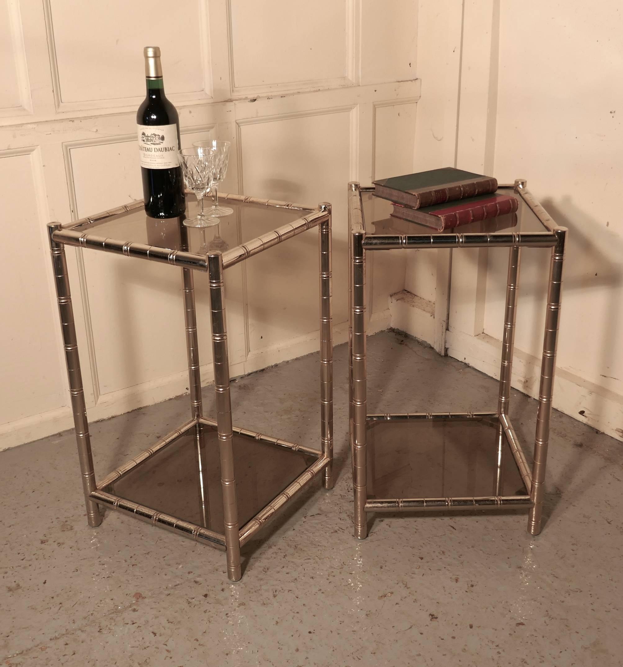 Pair of Chrome Art Deco Occasional Tables or Bedside Tables 4