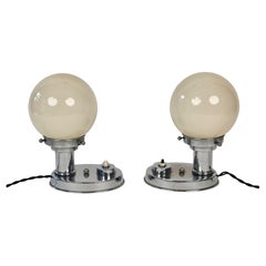 A Pair of Chrome Plated Art Deco Table Lamps from the 1930's , Austria