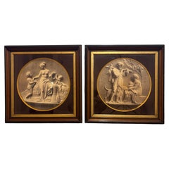 A pair of circa 1870 Albumen Prints after Bertel Thorvaldsen Reliefs
