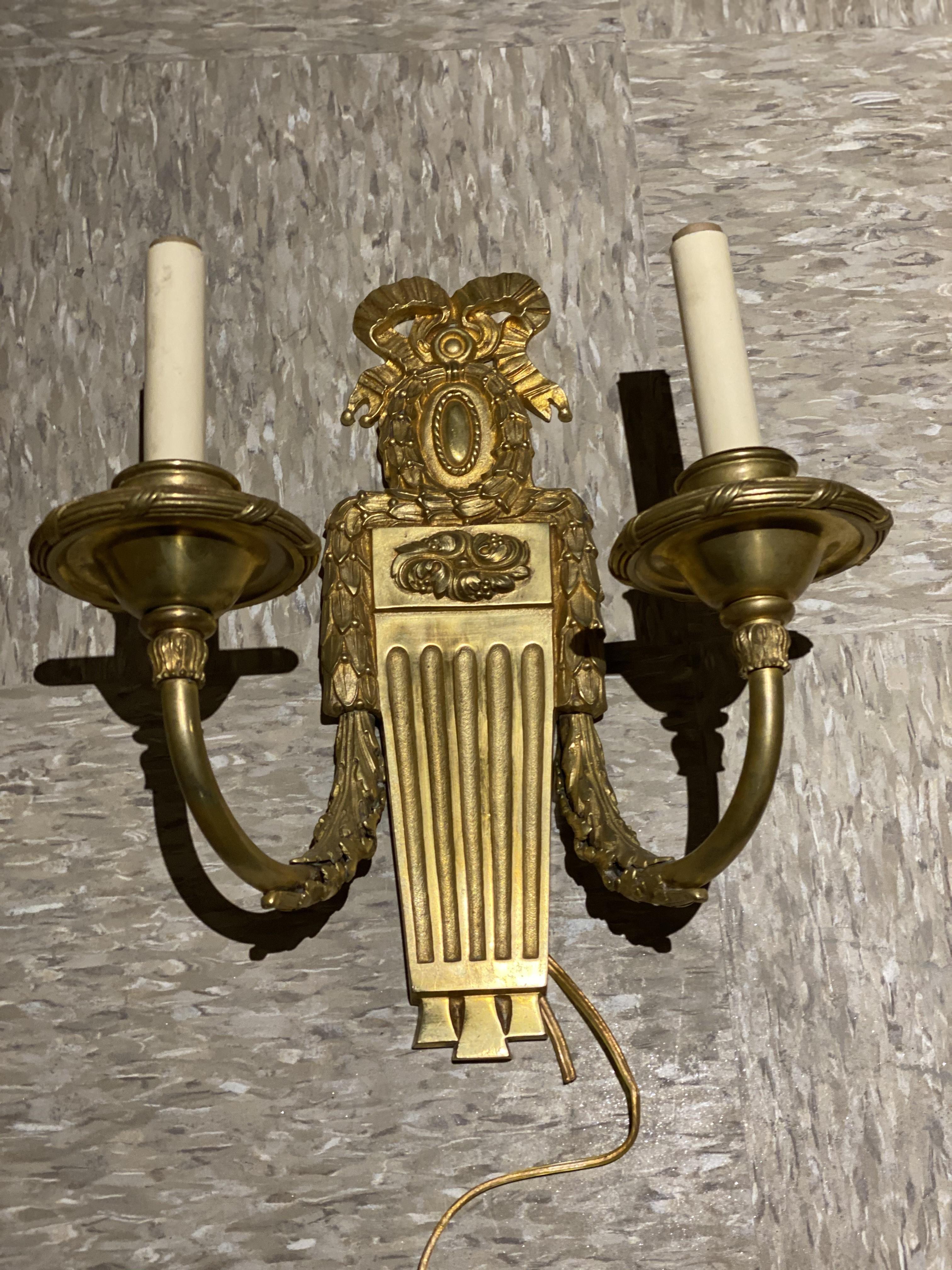 Neoclassical 1920's Caldwell Neoclassic Style Sconces For Sale
