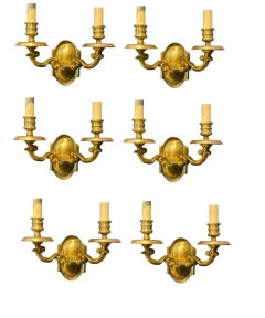 1920's Caldwell Vergoldete Bronze Wandleuchter mit 2 Lights
