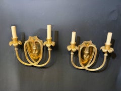 1920’s Caldwell Bronze Sconces with Scrolled Arms