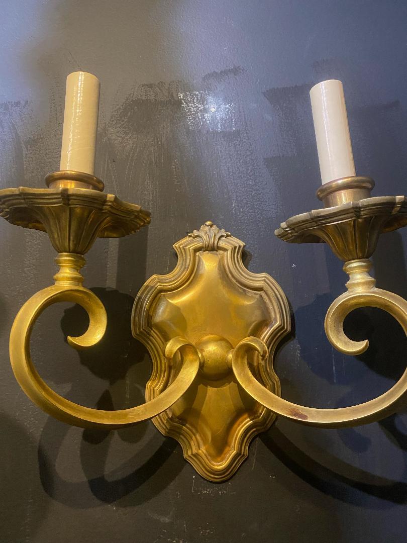 American 1920's Caldwell Sconces with Scrolled Arms  For Sale