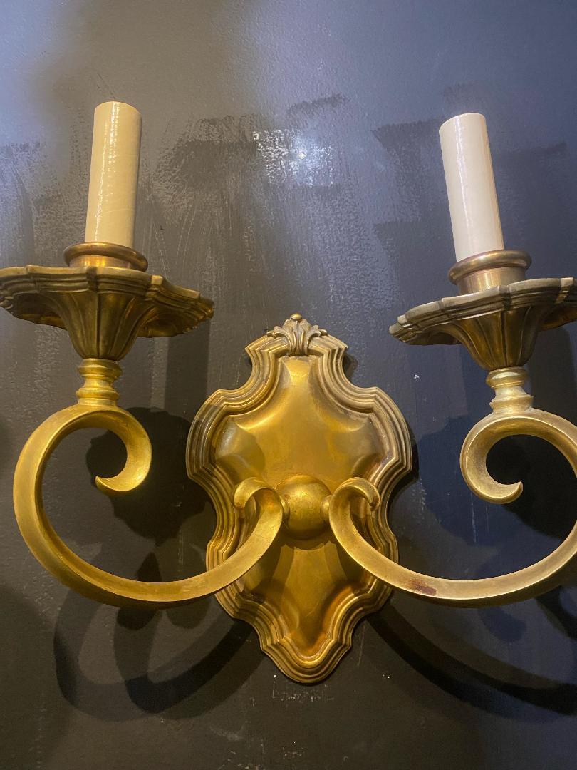 American 1920's Caldwell Sconces with Scrolled Arms For Sale
