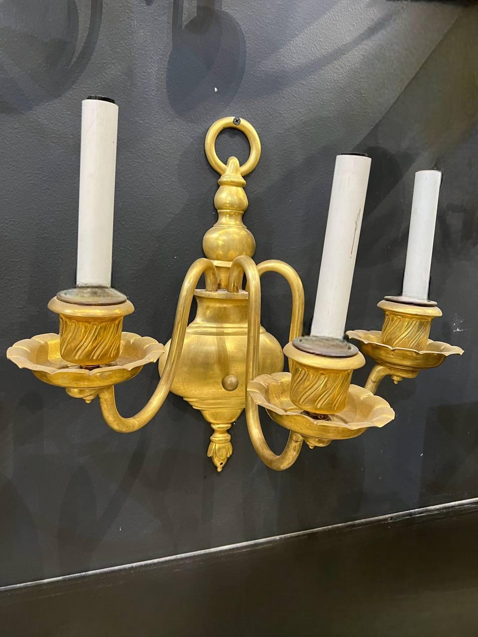 American 1920's Caldwell Sconces with Three Lights For Sale