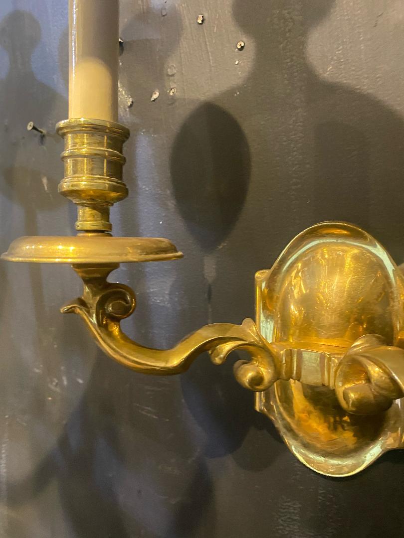 1920's Caldwell Gilt Bronze Sconces with 2 Lights In Good Condition For Sale In New York, NY