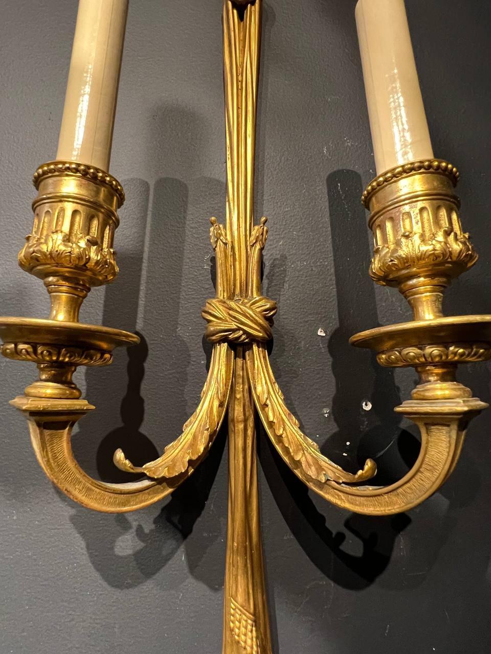 American 1920's Caldwell Gilt bronze Sconces For Sale
