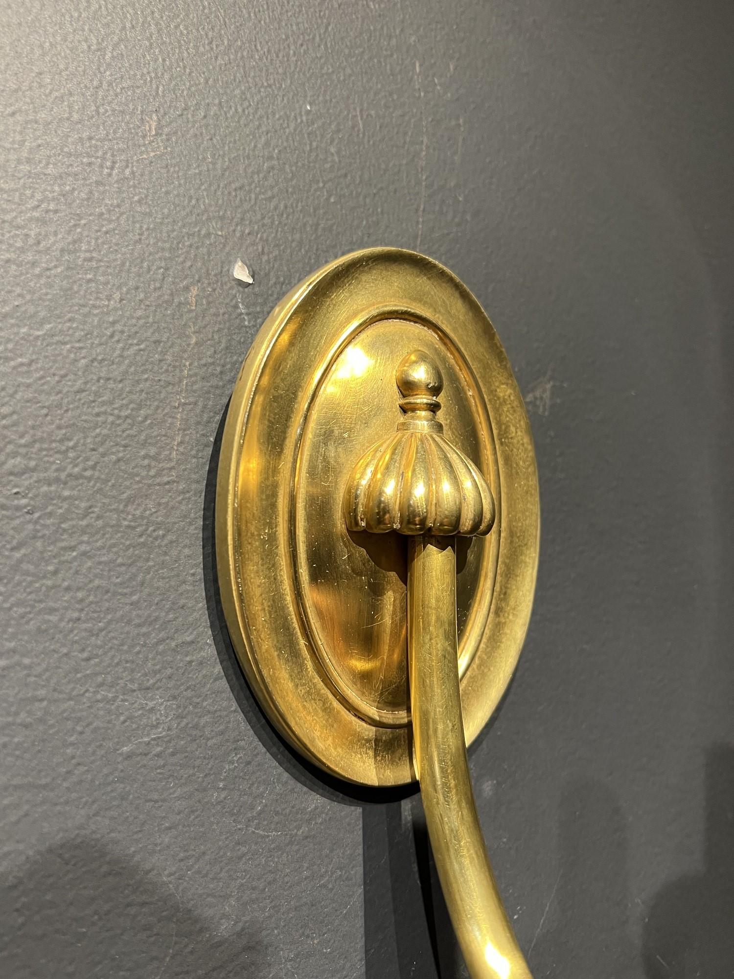 1920's Caldwell Small One Light Gilt Bronze Sconces In Good Condition For Sale In New York, NY
